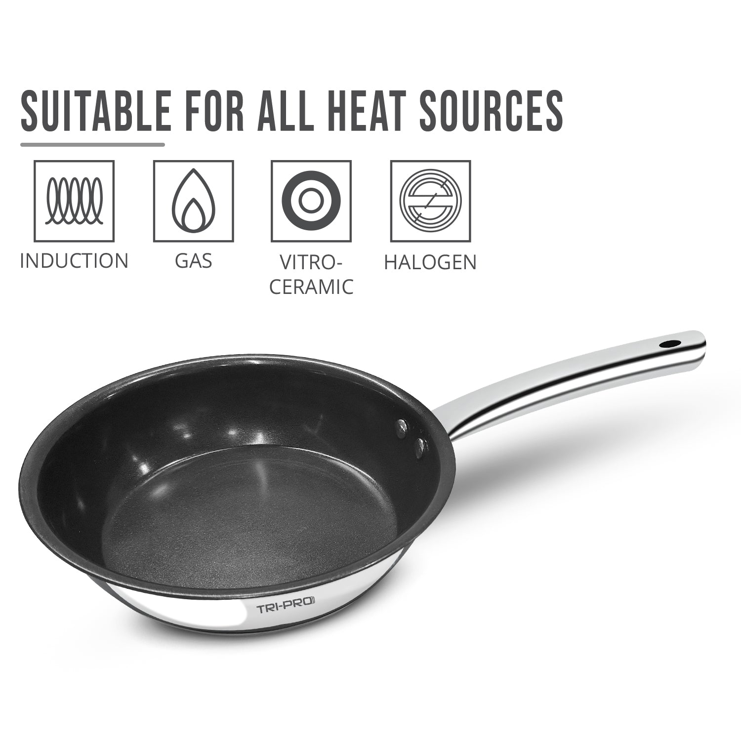 Bergner Tripro stainless steel  18cm / 1.1 L Omlette Pan