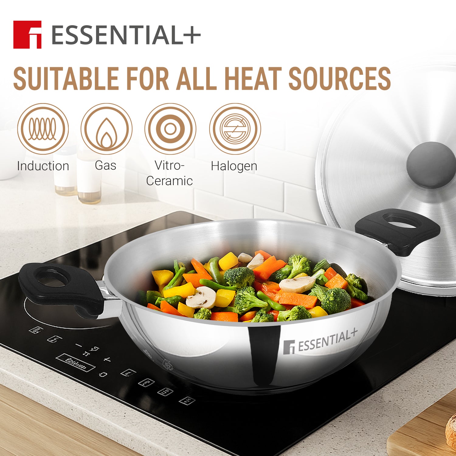 Essential Plus Stainless Steel 3 Pcs Cookware Set