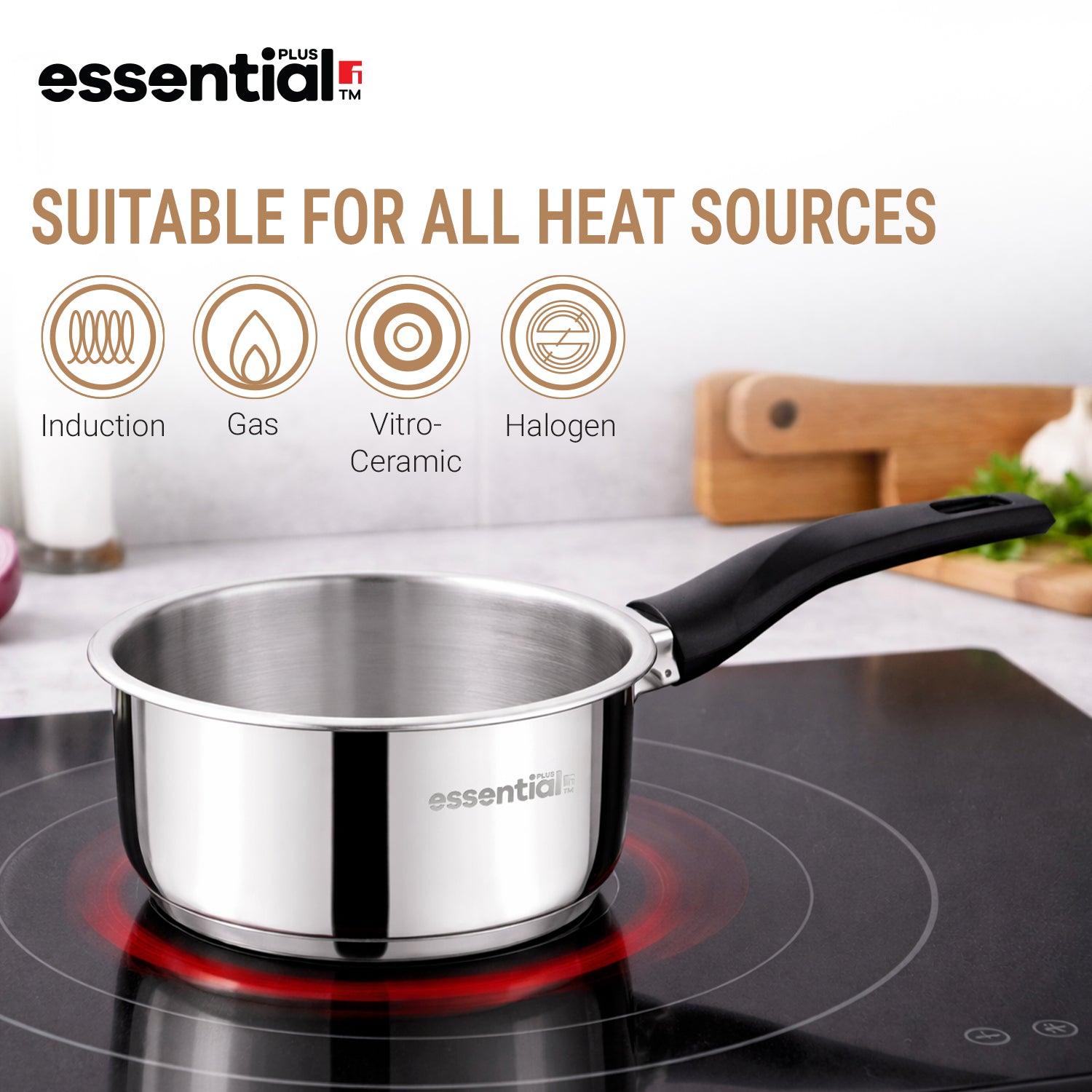 Essential Plus Stainless Steel 3 Pcs Cookware Set