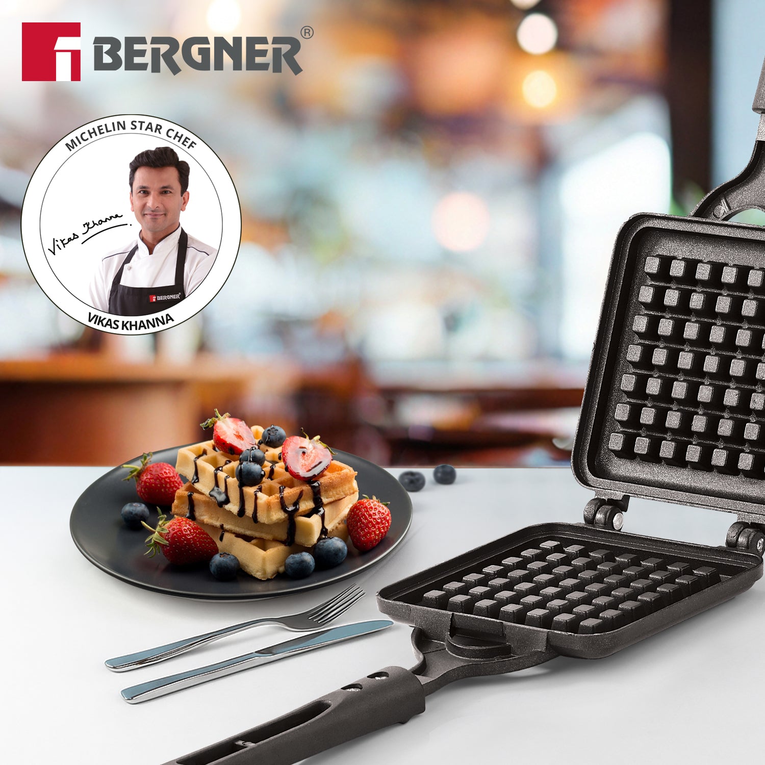 Senator Waffle Maker for Crispy Waffle at Home - Gas Stove Compatible