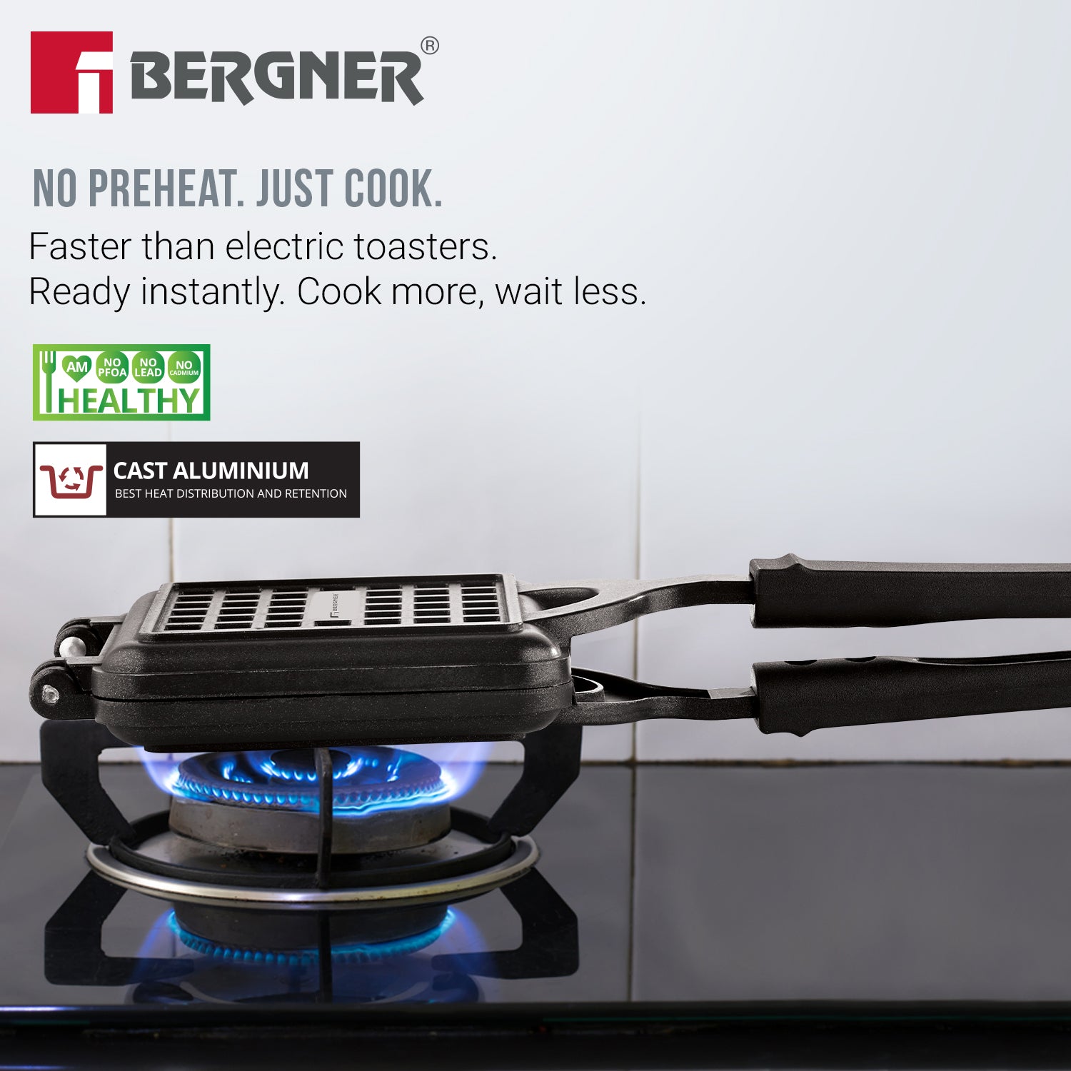 Senator Waffle Maker for Crispy Waffle at Home - Gas Stove Compatible