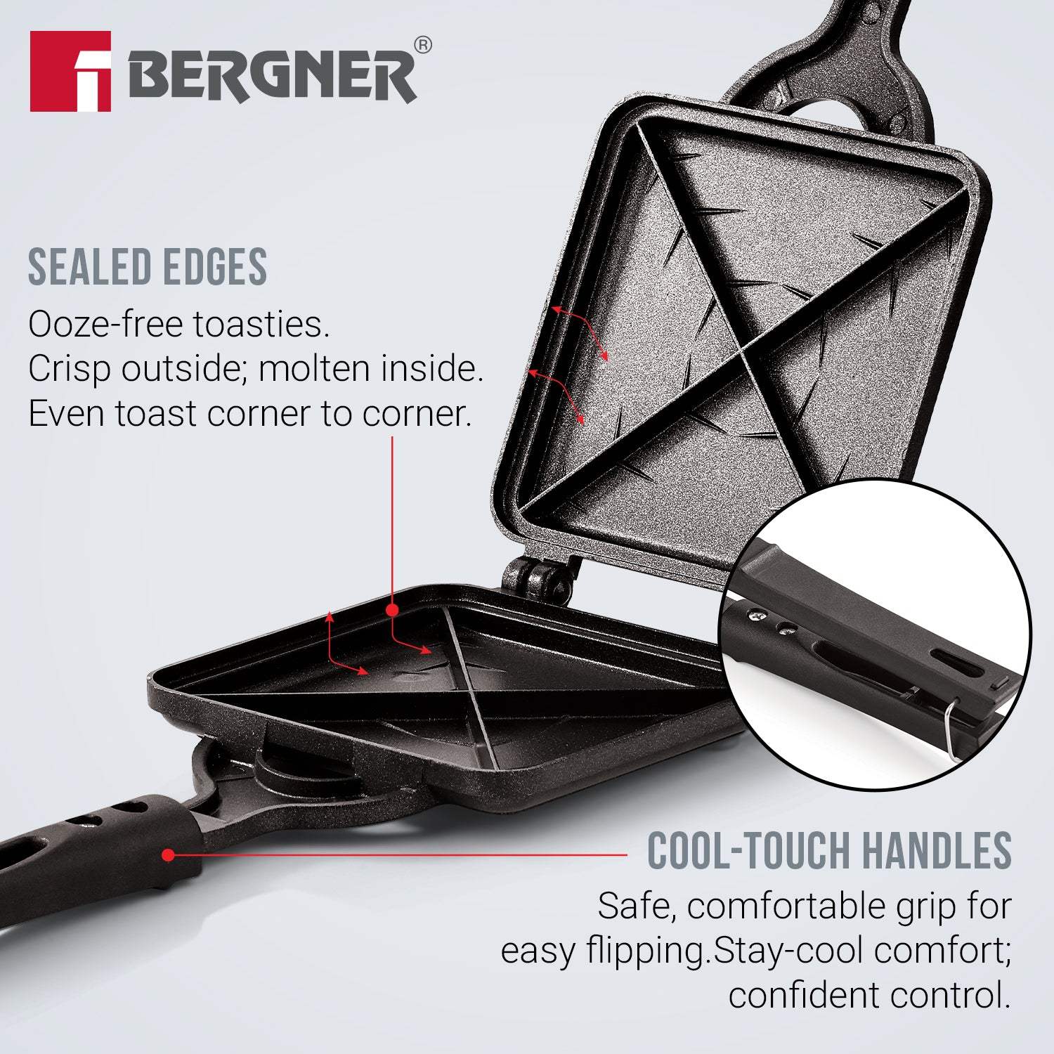 Senator Sandwich Toaster, Non-Stick - Gas Stove Compatible