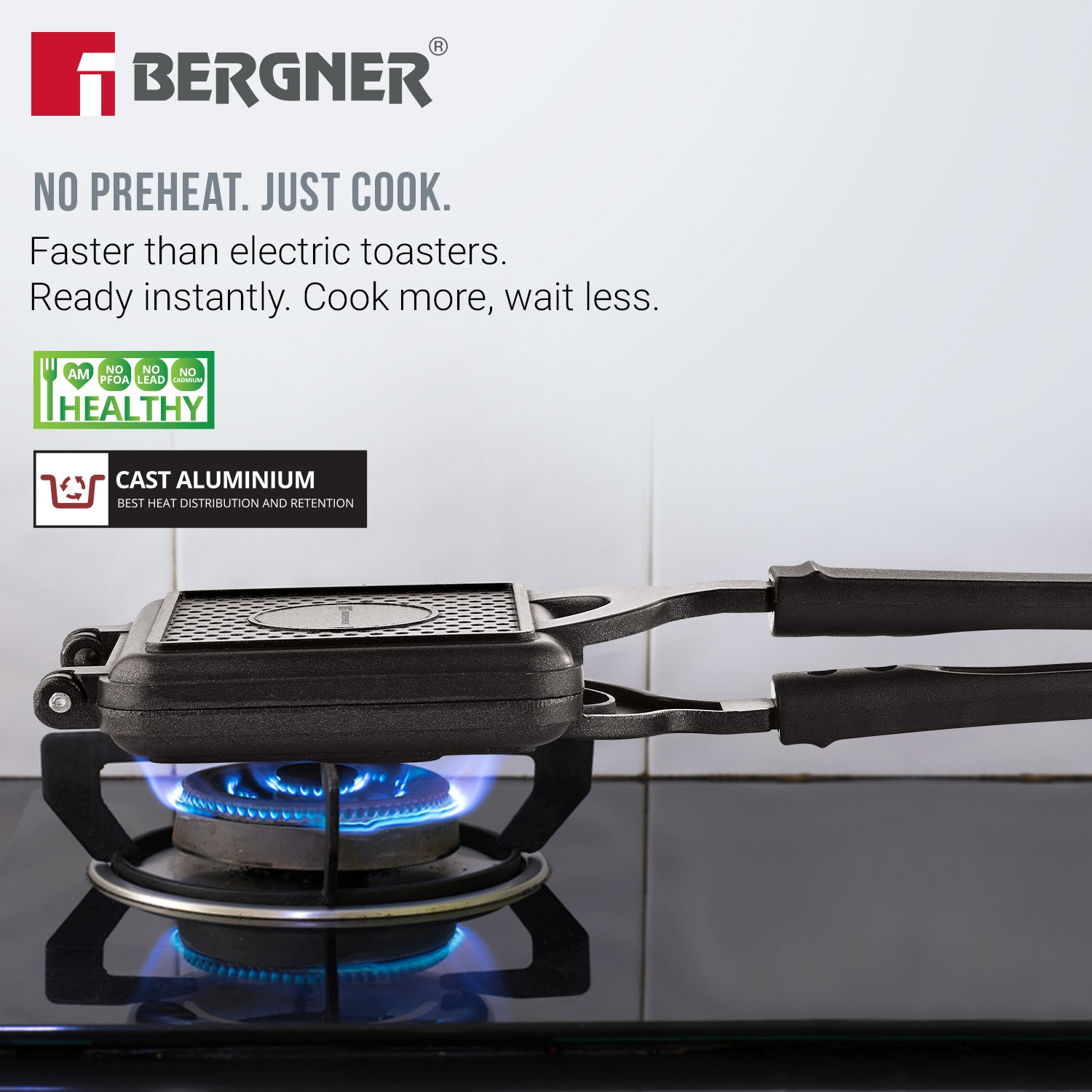 Senator Sandwich Toaster, Non-Stick - Gas Stove Compatible