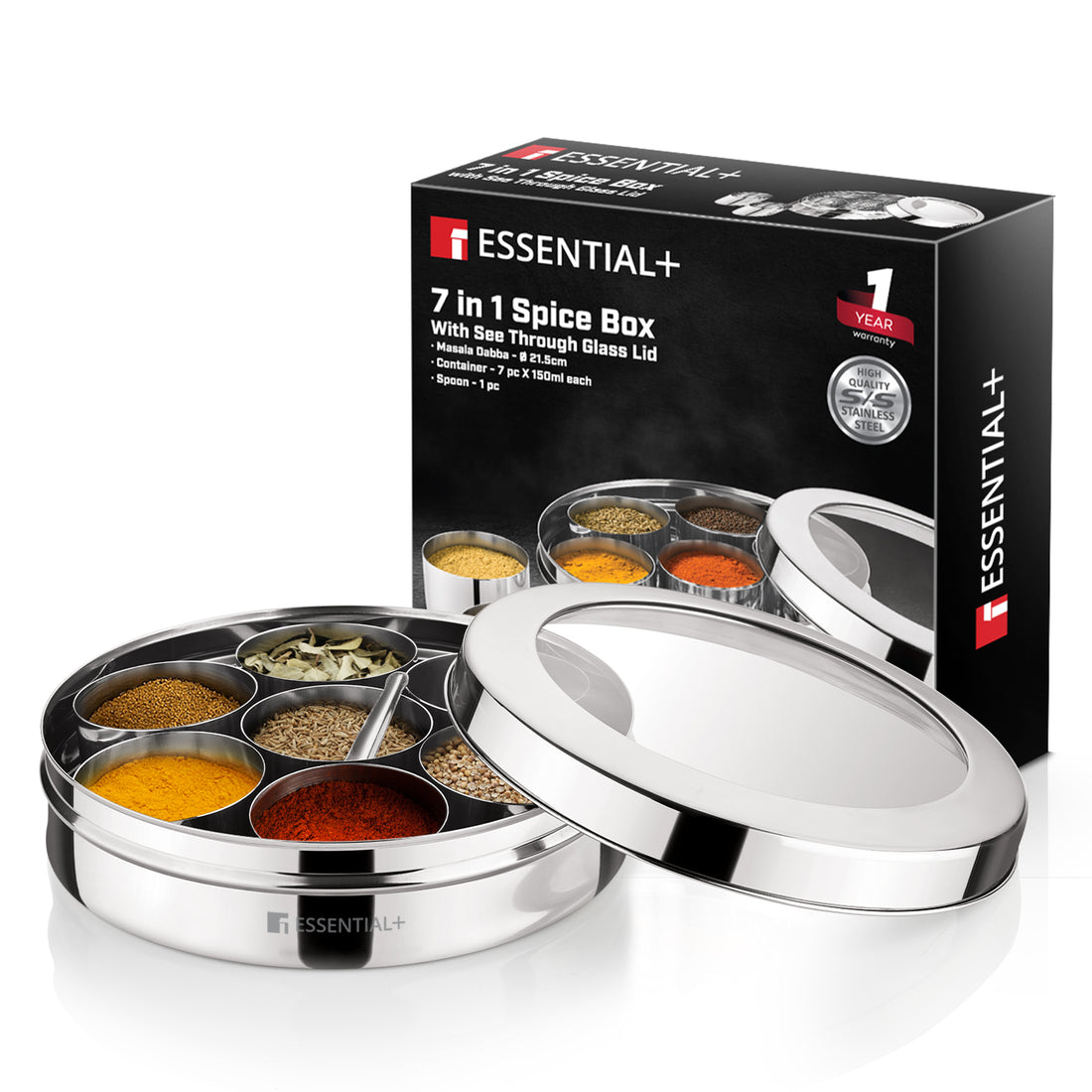 Essential Plus Stainless Steel 7 in 1 Masala Dabba