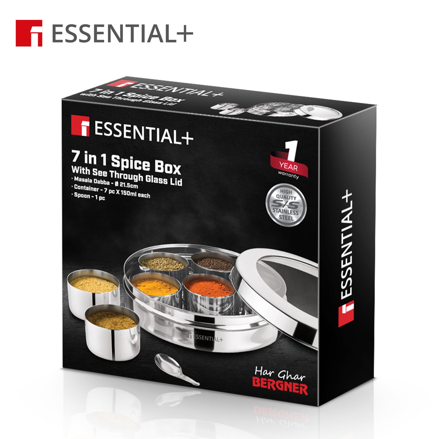 Essential Plus Stainless Steel 7 in 1 Masala Dabba