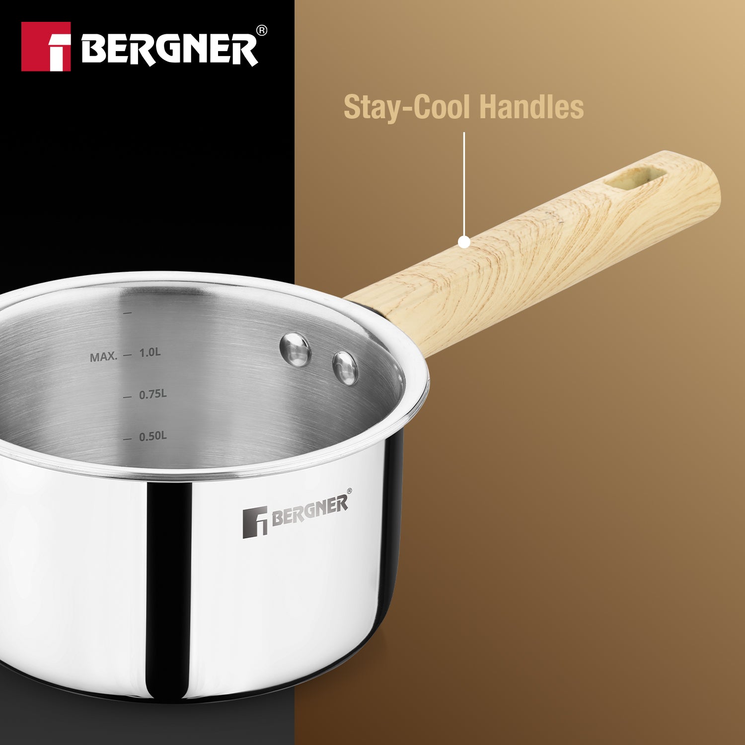 Tri-Oak Triply Stainless Steel Saucepan 14cm (1.25L)