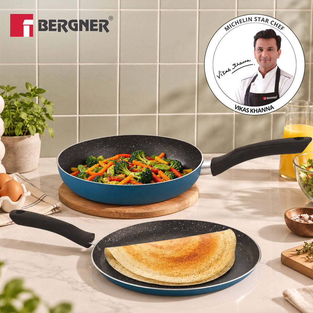 Aloe Non-Stick Cookware Set 2 Pcs (24cm Frypan + 25cm Tawa)