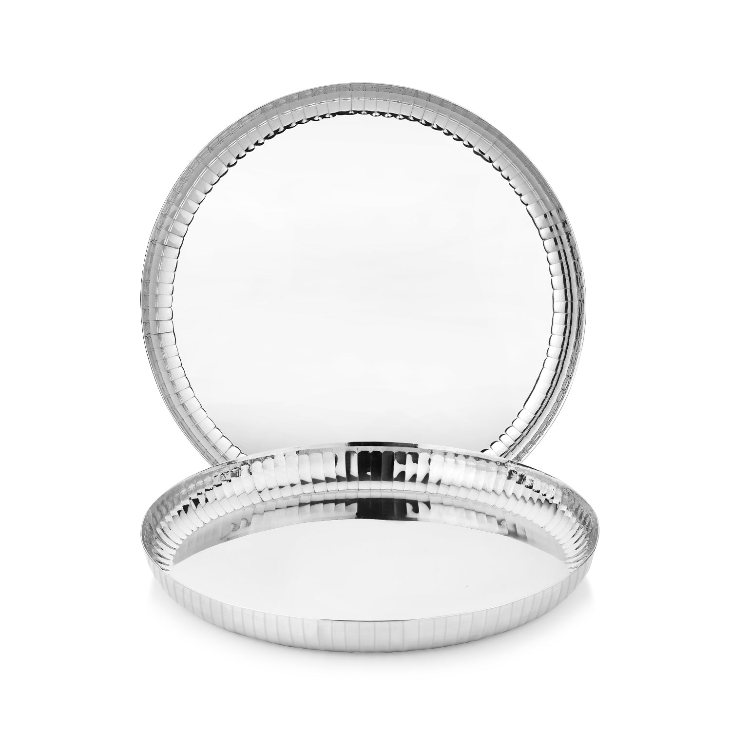 Signature 304 Stainless Steel Quarter Plates 2 Pcs Set | Hammered Design