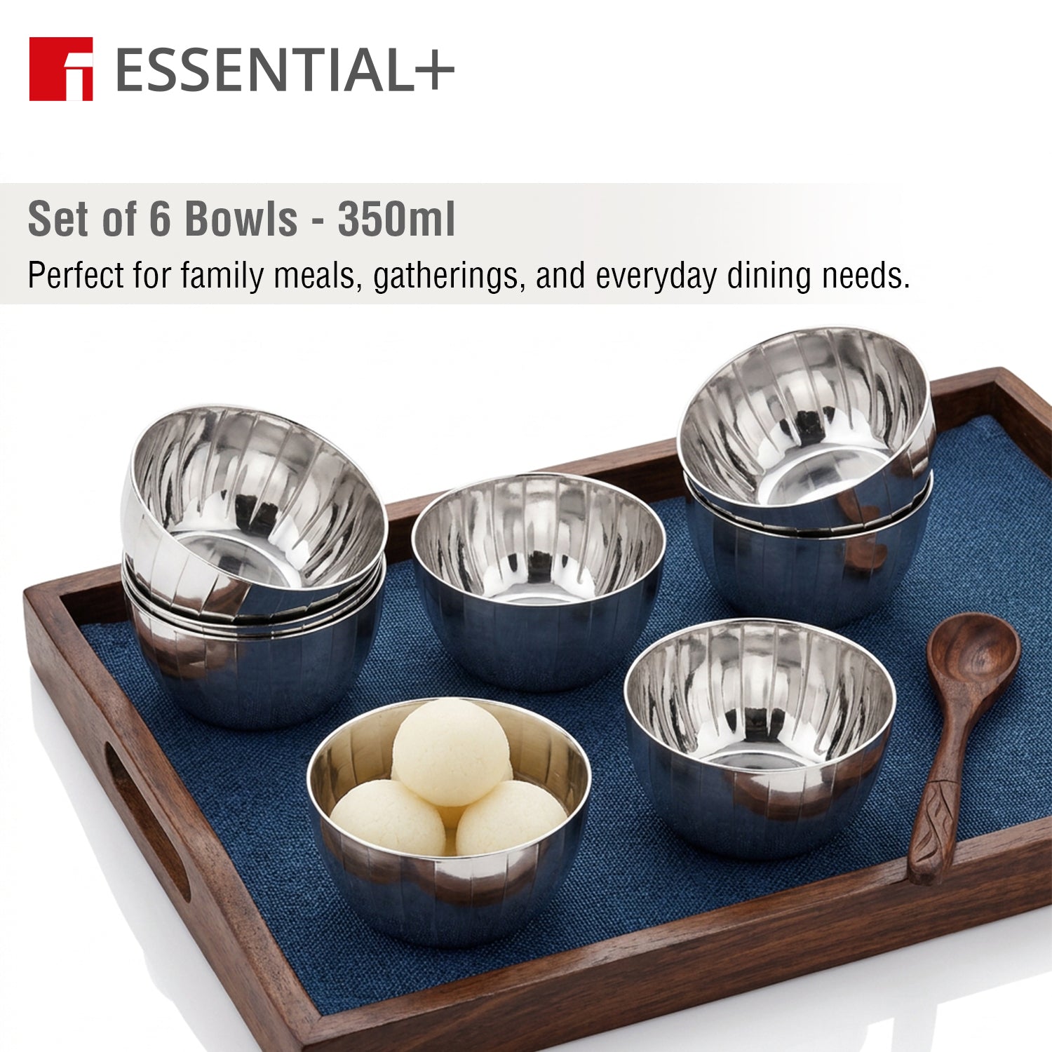 Signature 304 Stainless Steel Hammered Bowl 6 Pcs Set