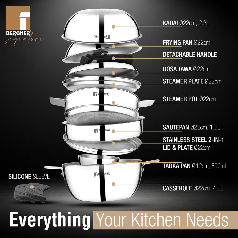 Signature Share Play Triply 10 Pcs Cookware Set | Induction Safe