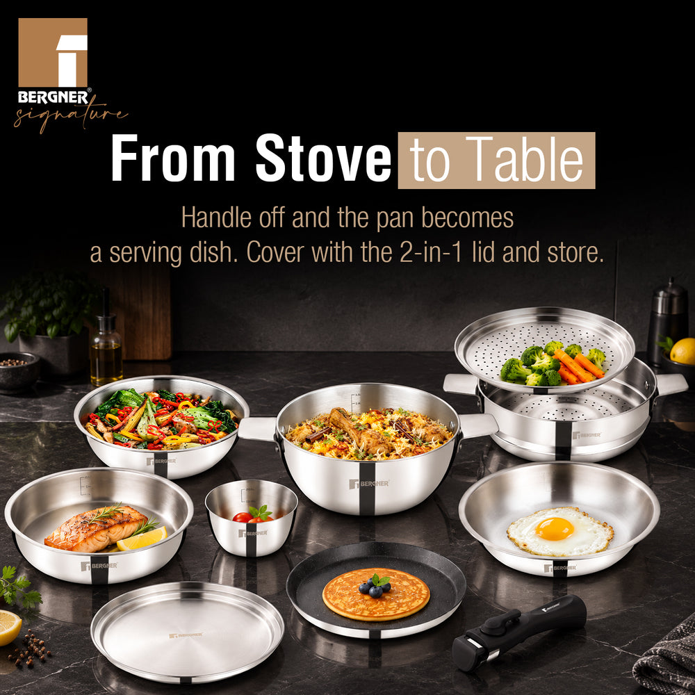 Signature Share Play Triply 10 Pcs Cookware Set | Induction Safe