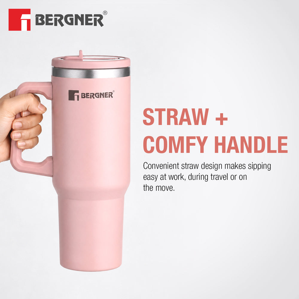 Walking Hydracarry Stainless Steel Double Wall Tumbler Sipper 900ml - Pink