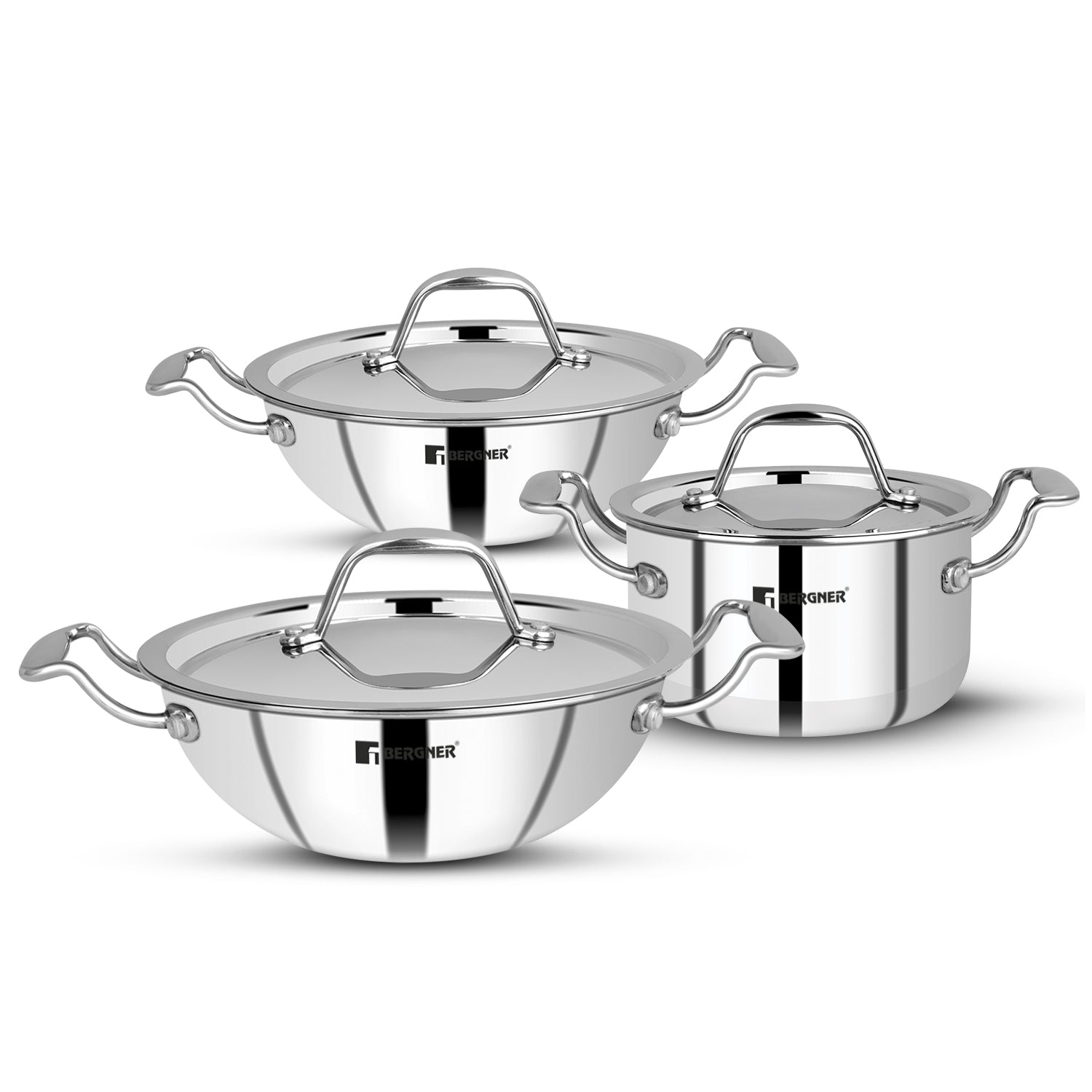 Argent Junior Chef TriPly Stainless Steel Set - Induction Bottom