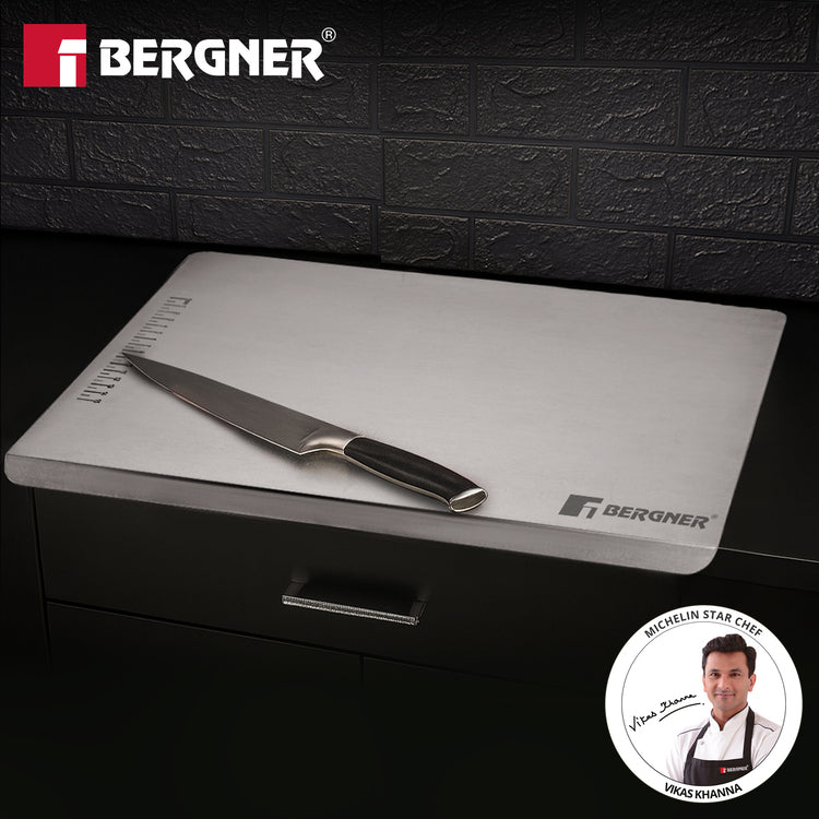 Essential Plus Stainless Steel Chopping Board with Lip | 36x30cm