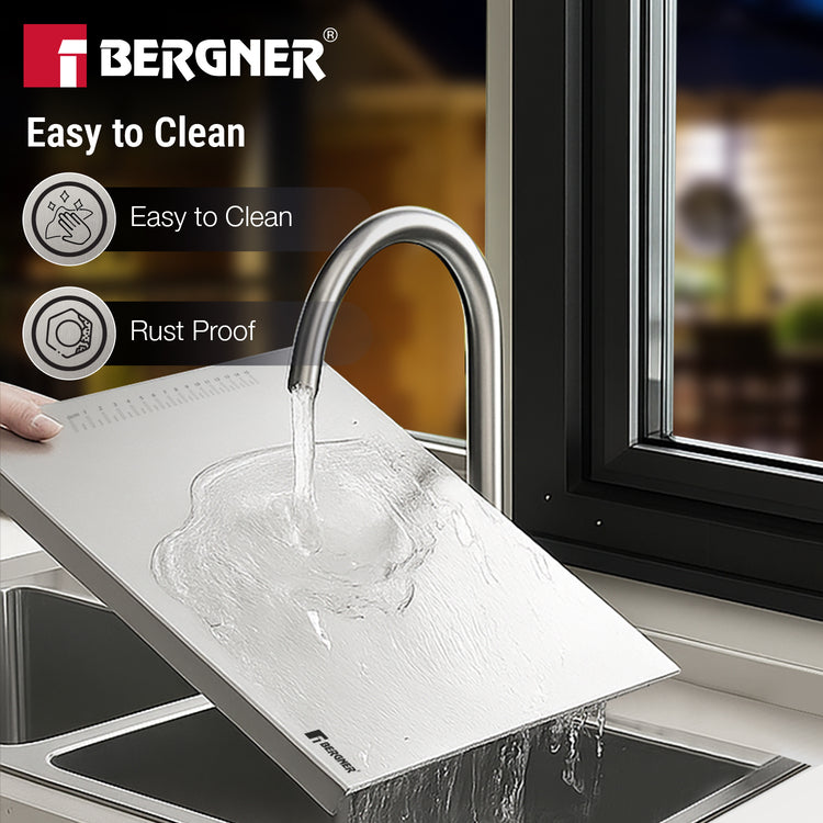 Essential Plus Stainless Steel Chopping Board with Lip | 36x30cm