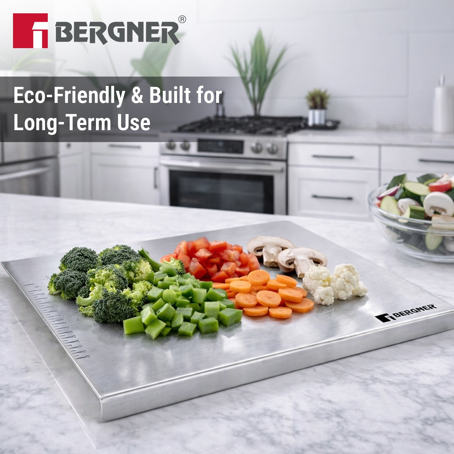 Stainless Steel Chopping Board with Lip |  40x32cm