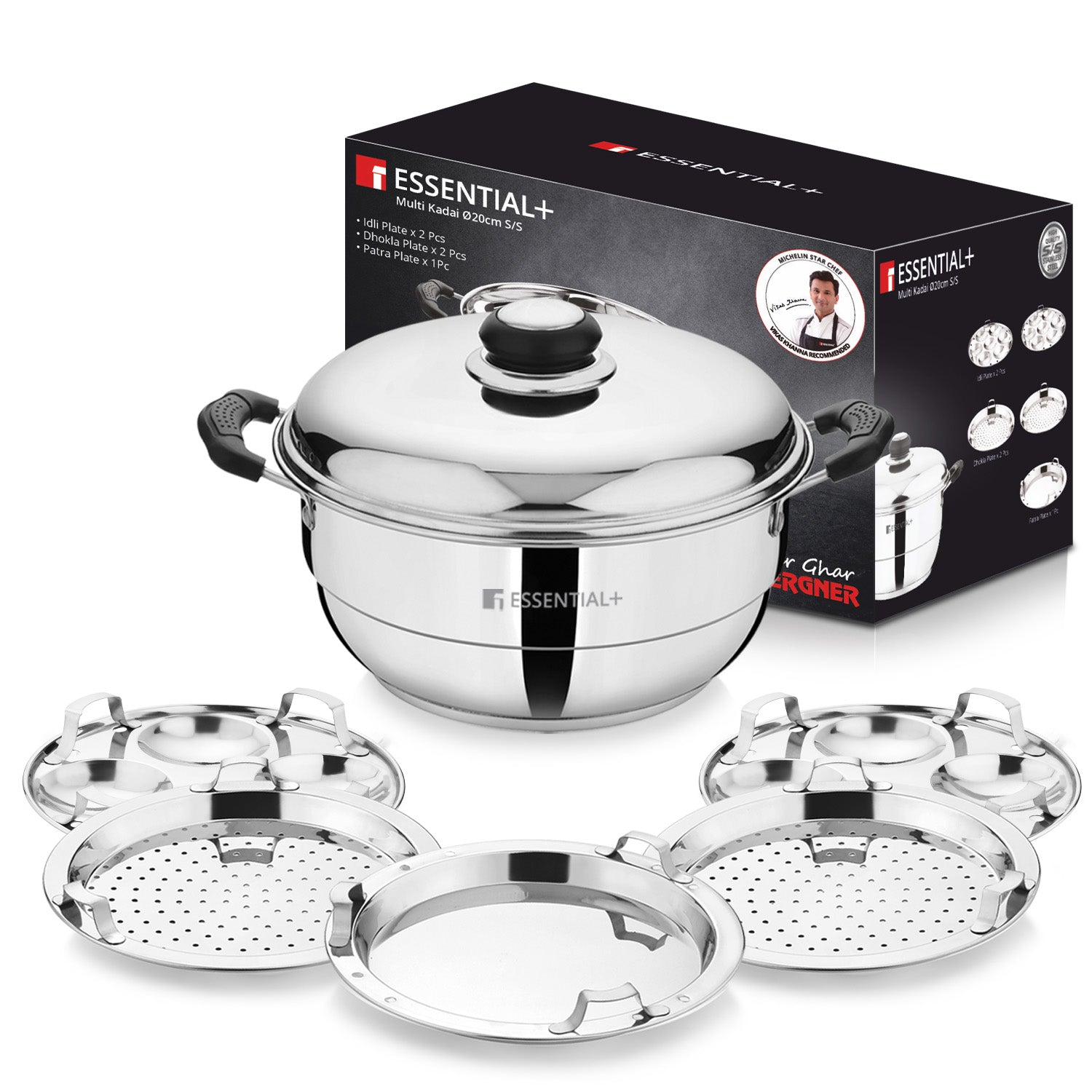 Essential Plus Stainless Steel Multi Kadai