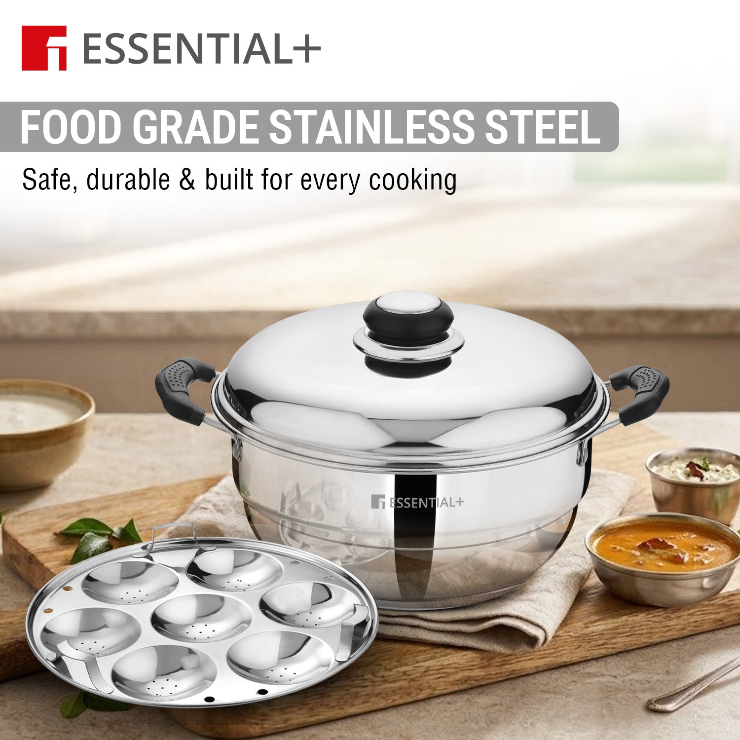 Essential Plus Stainless Steel 7 Pcs Multikadai 27cm