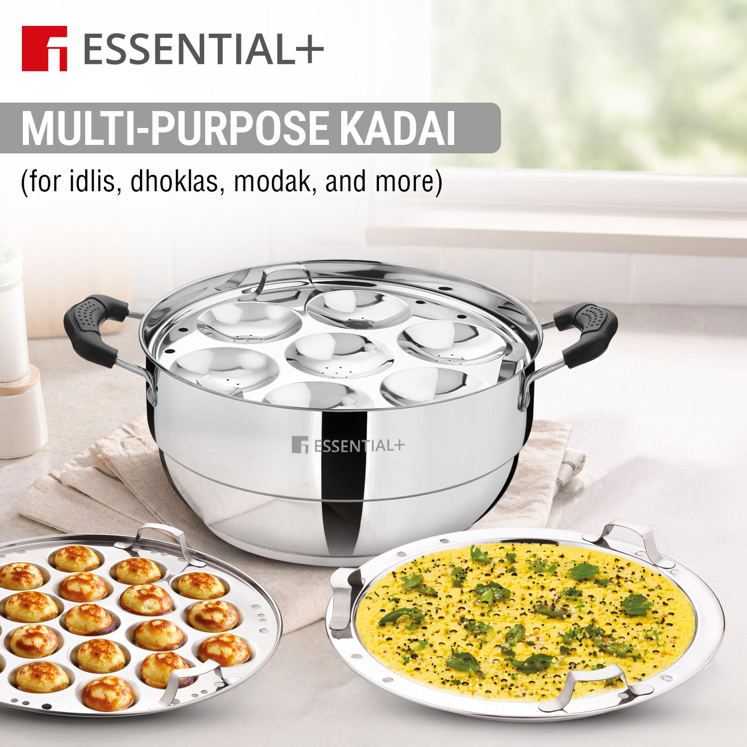Essential Plus Stainless Steel 7 Pcs Multikadai 27cm