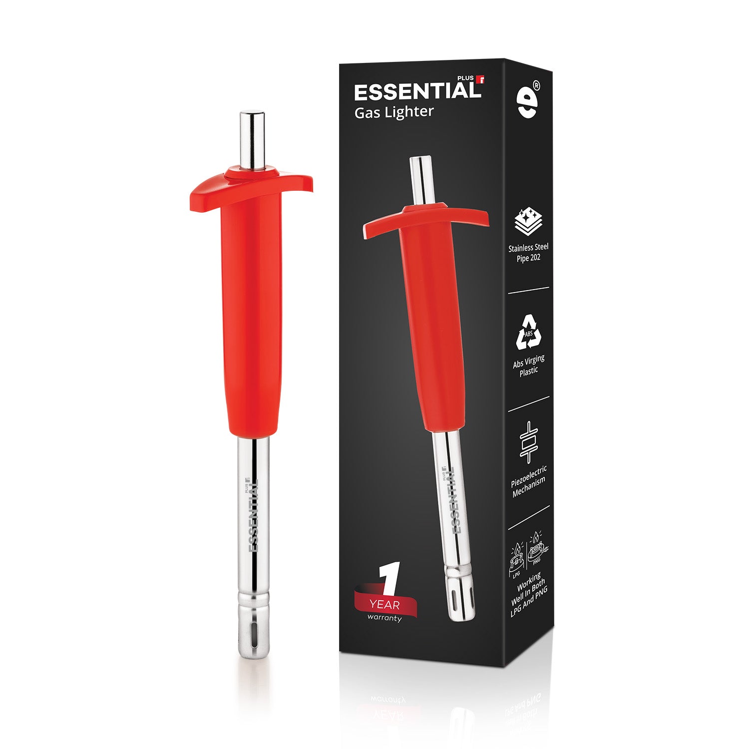 Essential Plus Gas Lighter 20.5cm with Stainless Steel Pipe