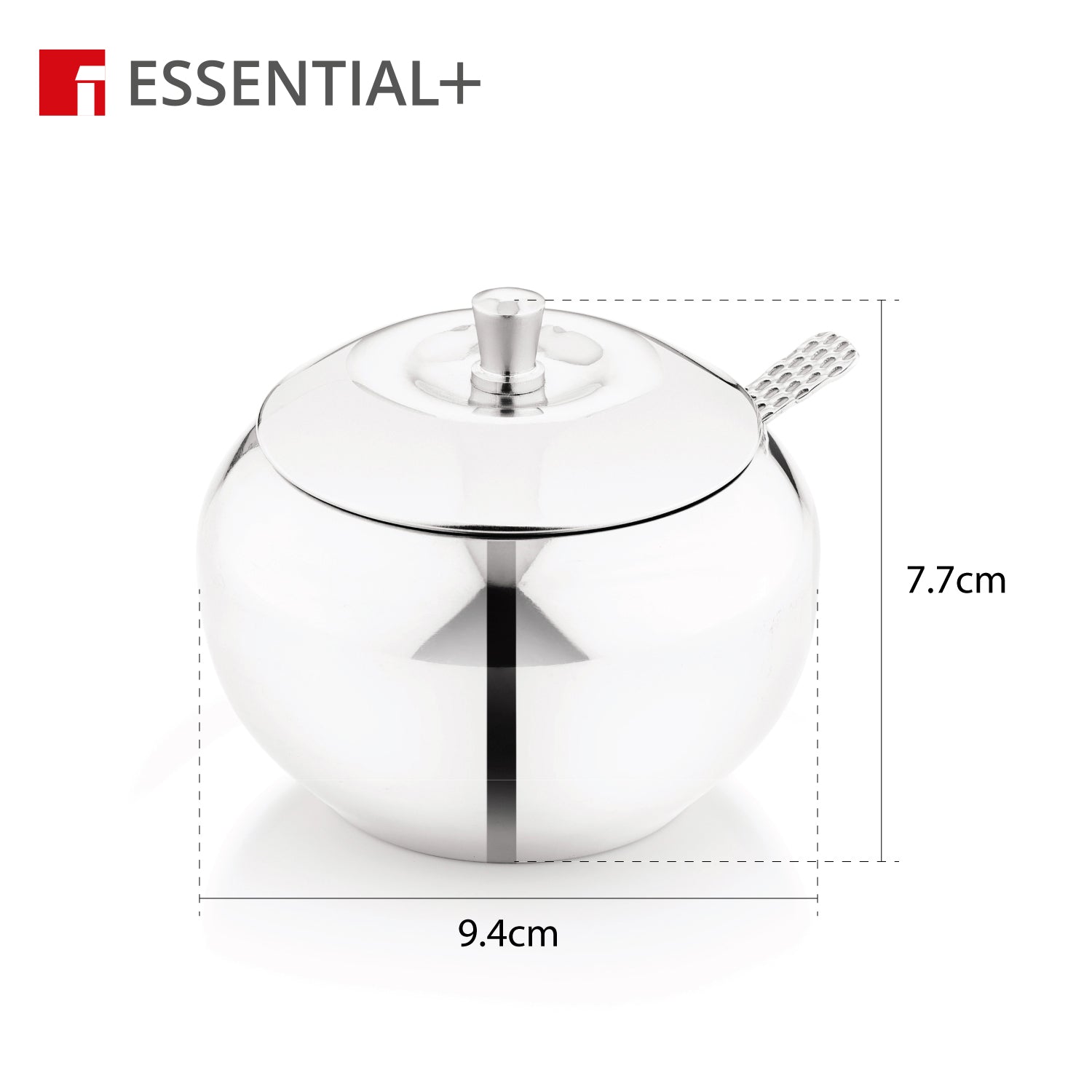 Essential Plus Stainless Steel 9cm Ghee Pot with Lid and Spoon