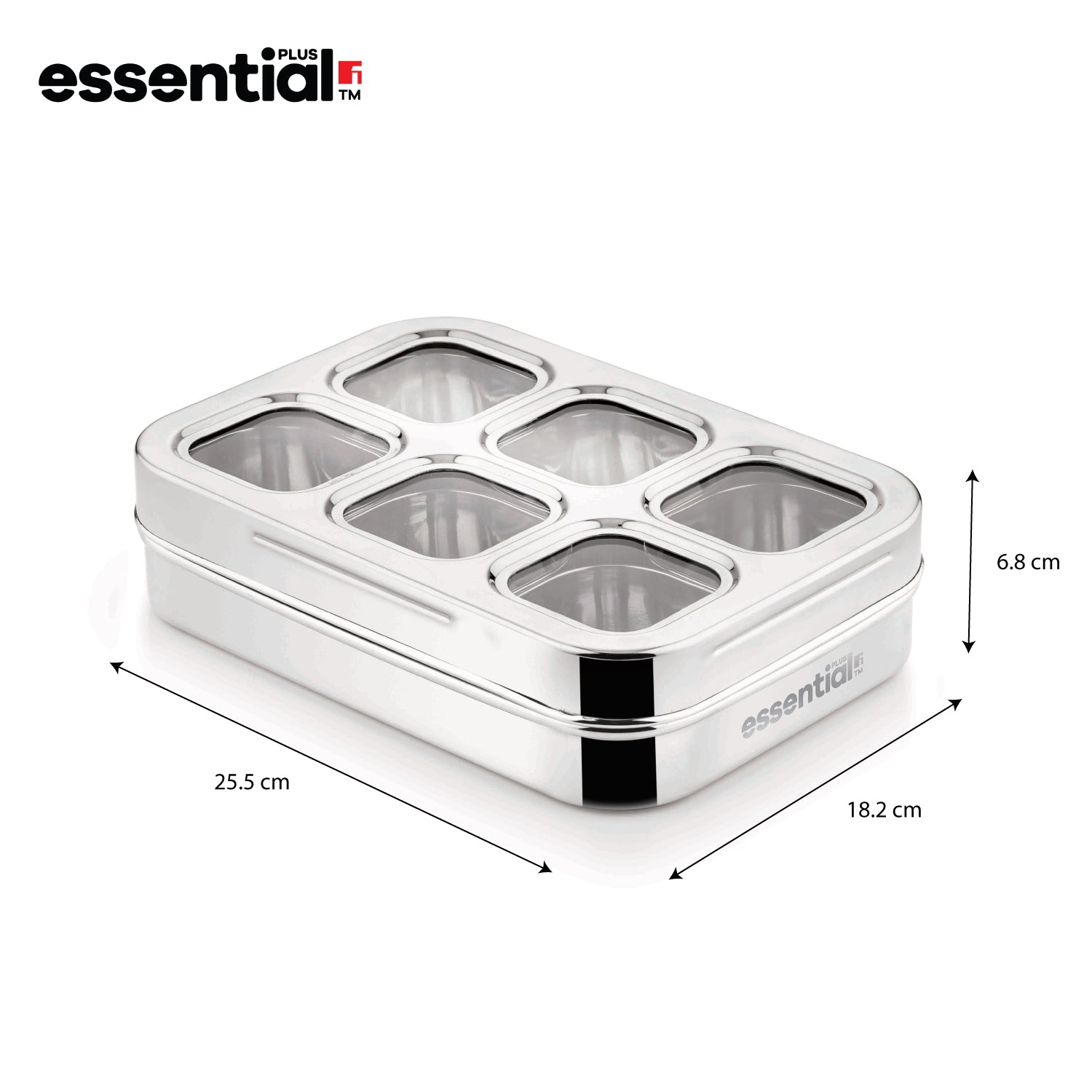 Essential Plus Stainless Steel 6 in 1 | 24.5cm (150ml) with Clear Lid