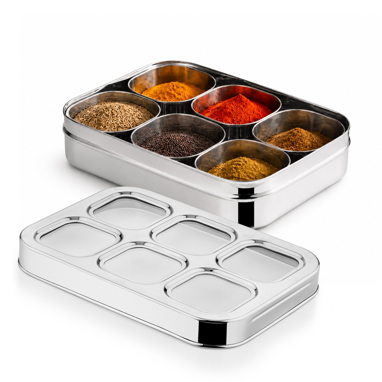 Essential Plus Stainless Steel 6 in 1 | 24.5cm (150ml) with Clear Lid