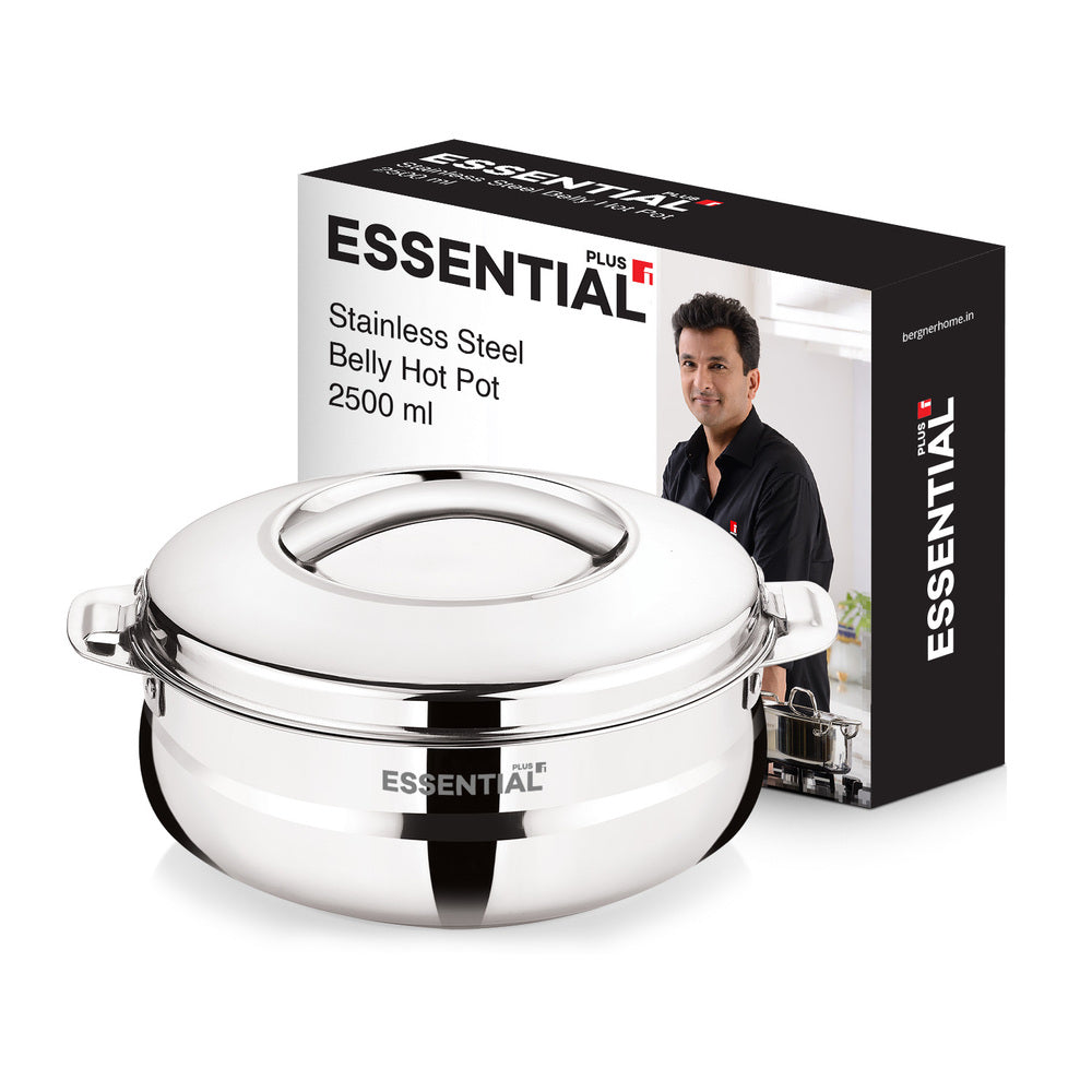 Essential Plus Stainless Steel Belly Hot Pot (2500ml)