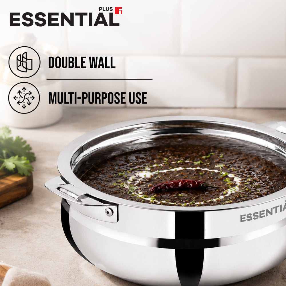Essential Plus Stainless Steel Belly Shape Hot Pot/Casserole 4000ml