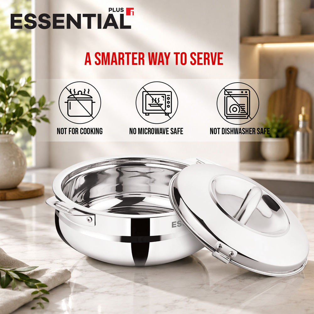 Essential Plus Stainless Steel Belly Shape Hot Pot/Casserole 4000ml