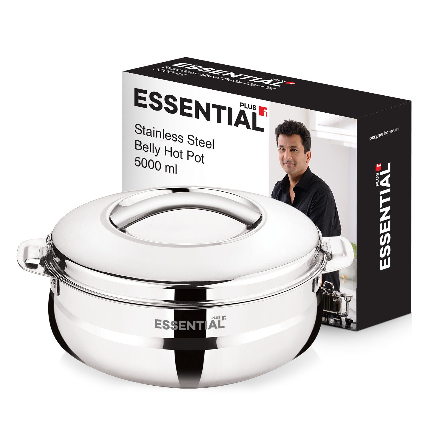 Essential Plus Stainless Steel Belly Shape Hot Pot/Casserole 5000ml