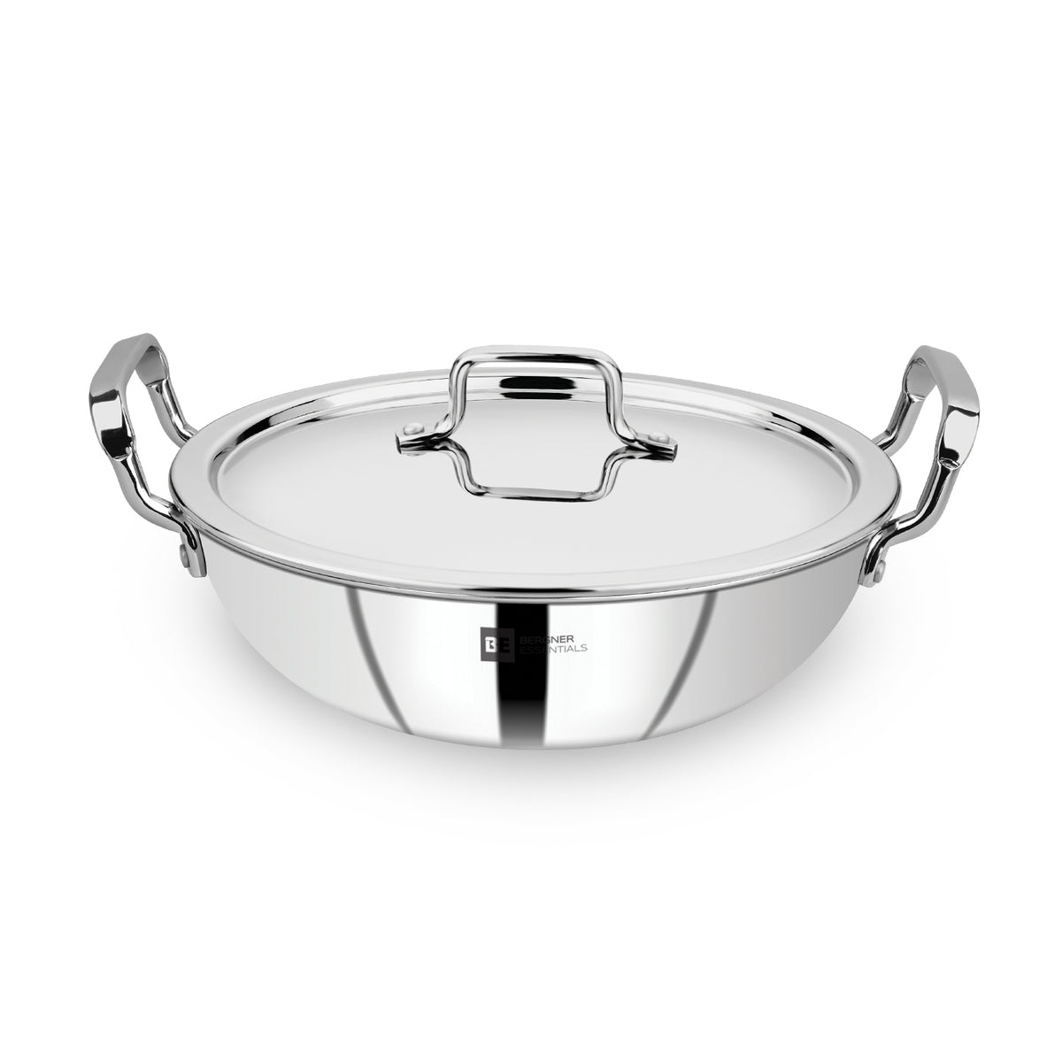 Bergner BE Essentials TriPro Triply Stainless Steel 24cm (3.1 L) Kadai - Induction Bottom