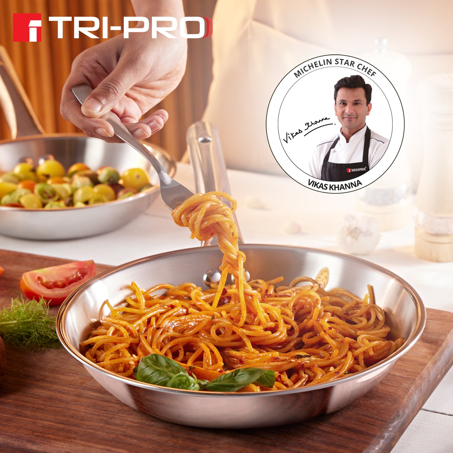 TriPro Tri-Ply Stainless Steel 24cm (1.5L) Frypan