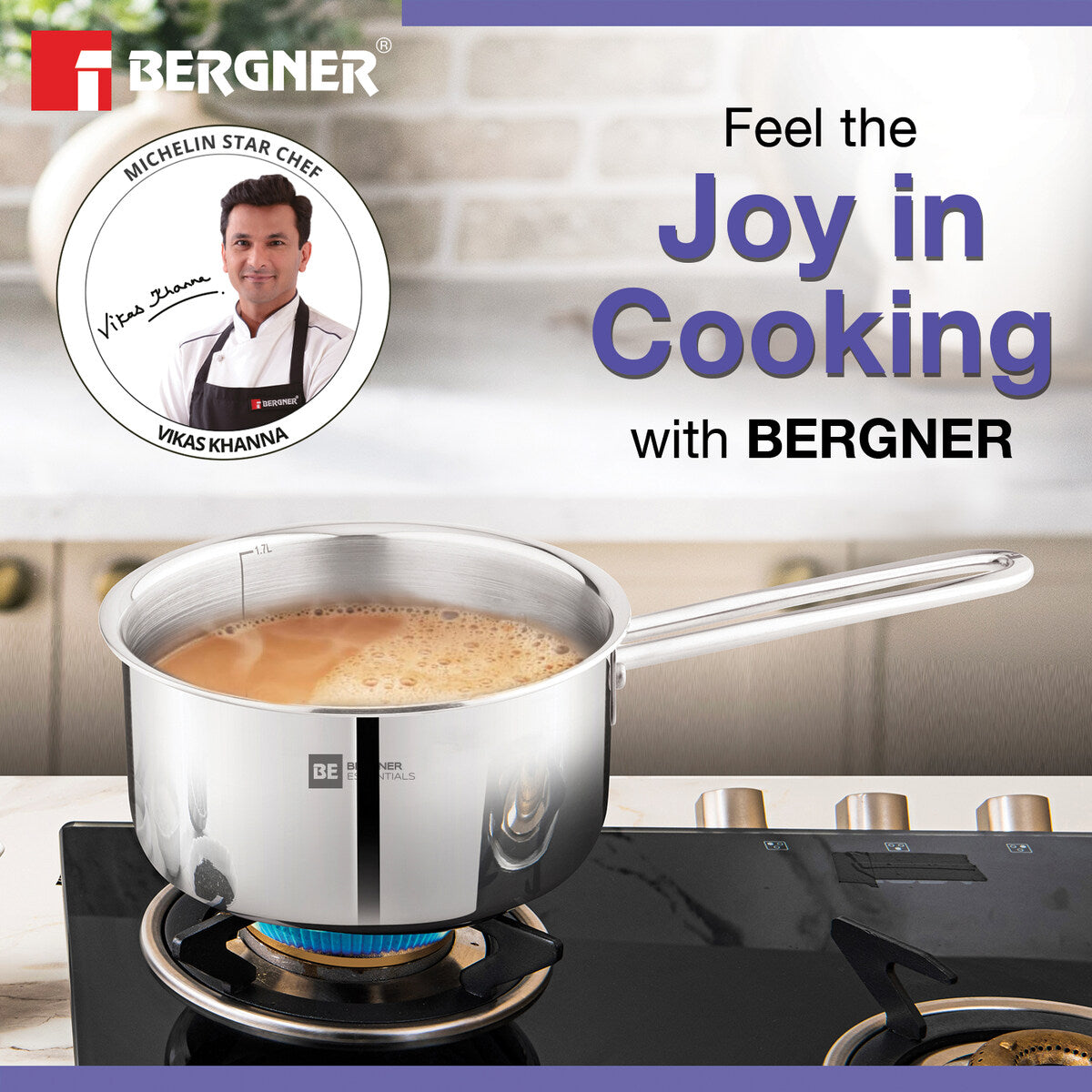 BE Essentials Tri-Ply Stainless Steel Teapan / Milk Pan - Full Induction Bottom