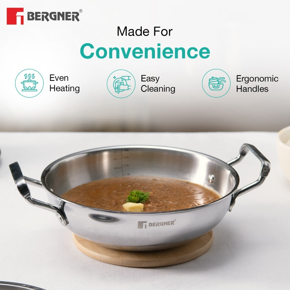 Tripro Triply Stainless Steel 3 Pcs Cookware set - Induction Bottom