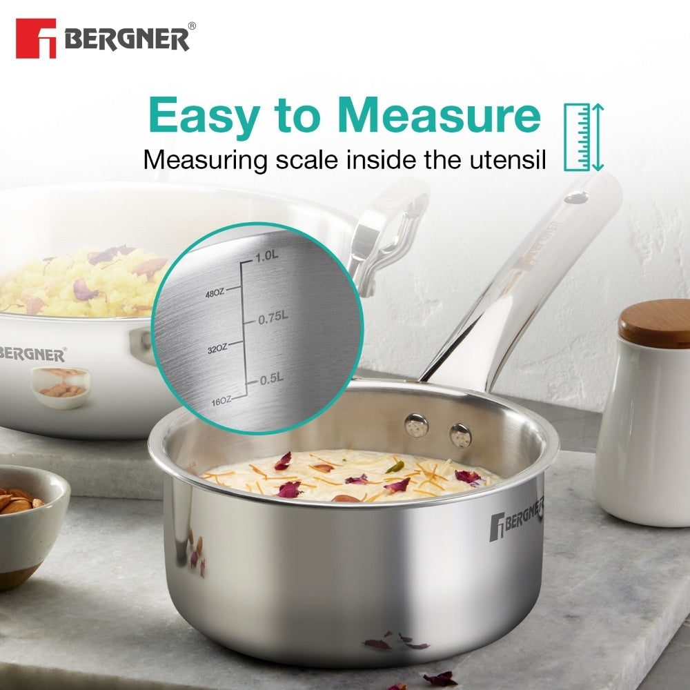 Tripro Triply Stainless Steel 3 Pcs Cookware set - Induction Bottom