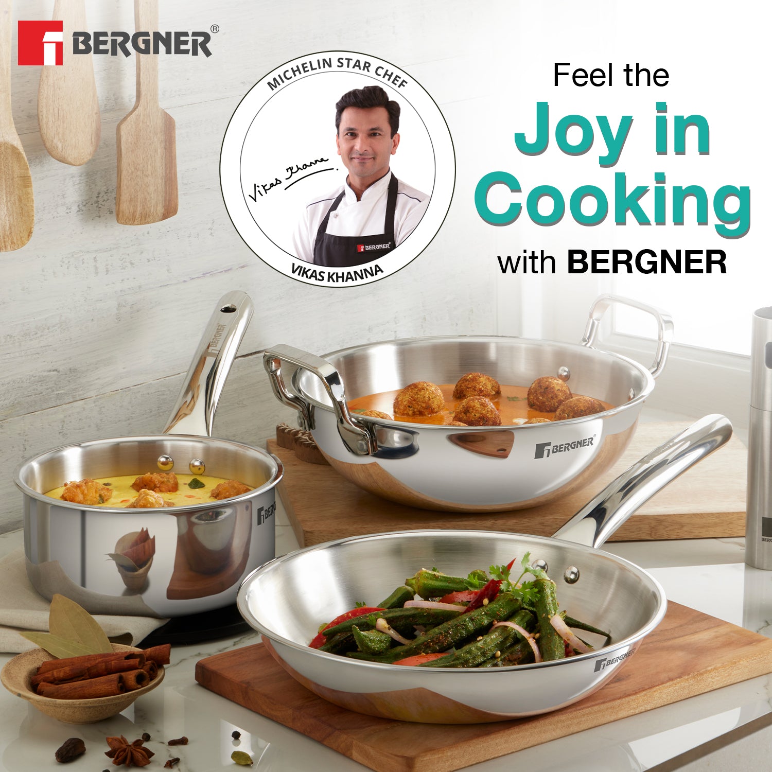 Tripro Triply Stainless Steel 3 Pcs Cookware set - Induction Bottom