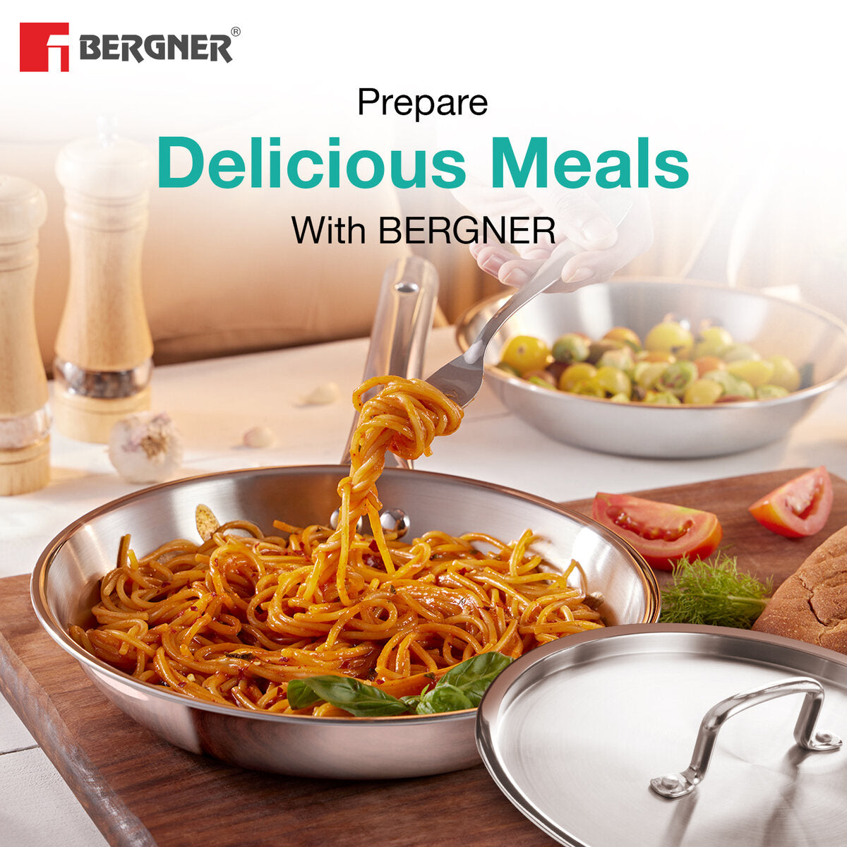 TriPro 4 pcs Tri-Ply Stainless Steel Cookware Set - Induction Bottom