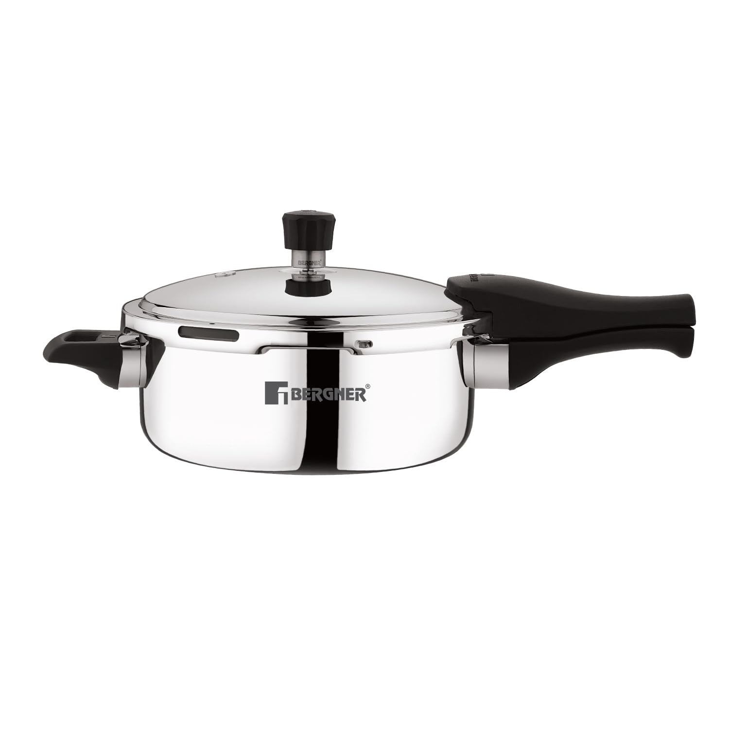 Bergner Trimax Stainless Steel Lid Pressure Pan, Easy Locking - Induction Bottom (5-Year Warranty)