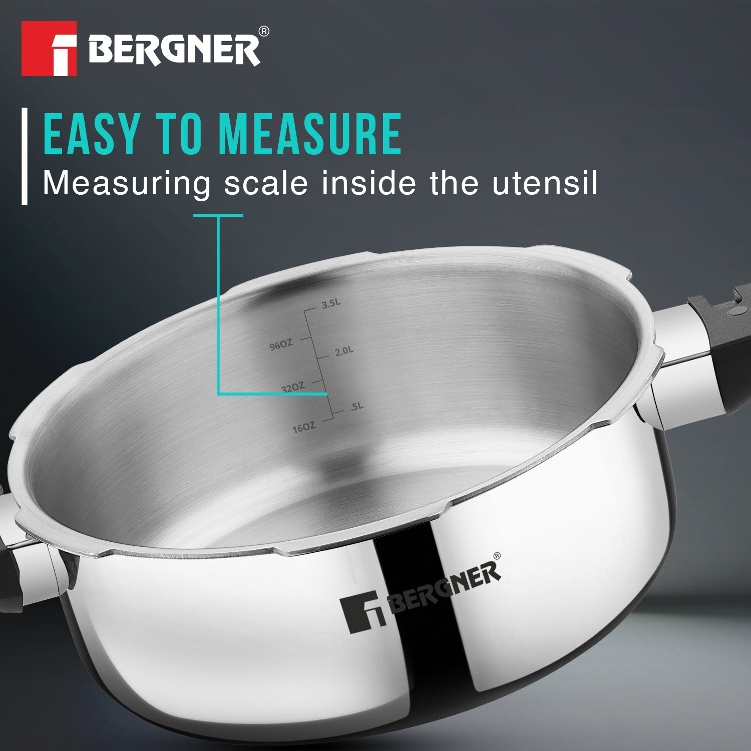 Trimax Stainless Steel 3.5L Outer Lid Pressure Pan, Easy Locking