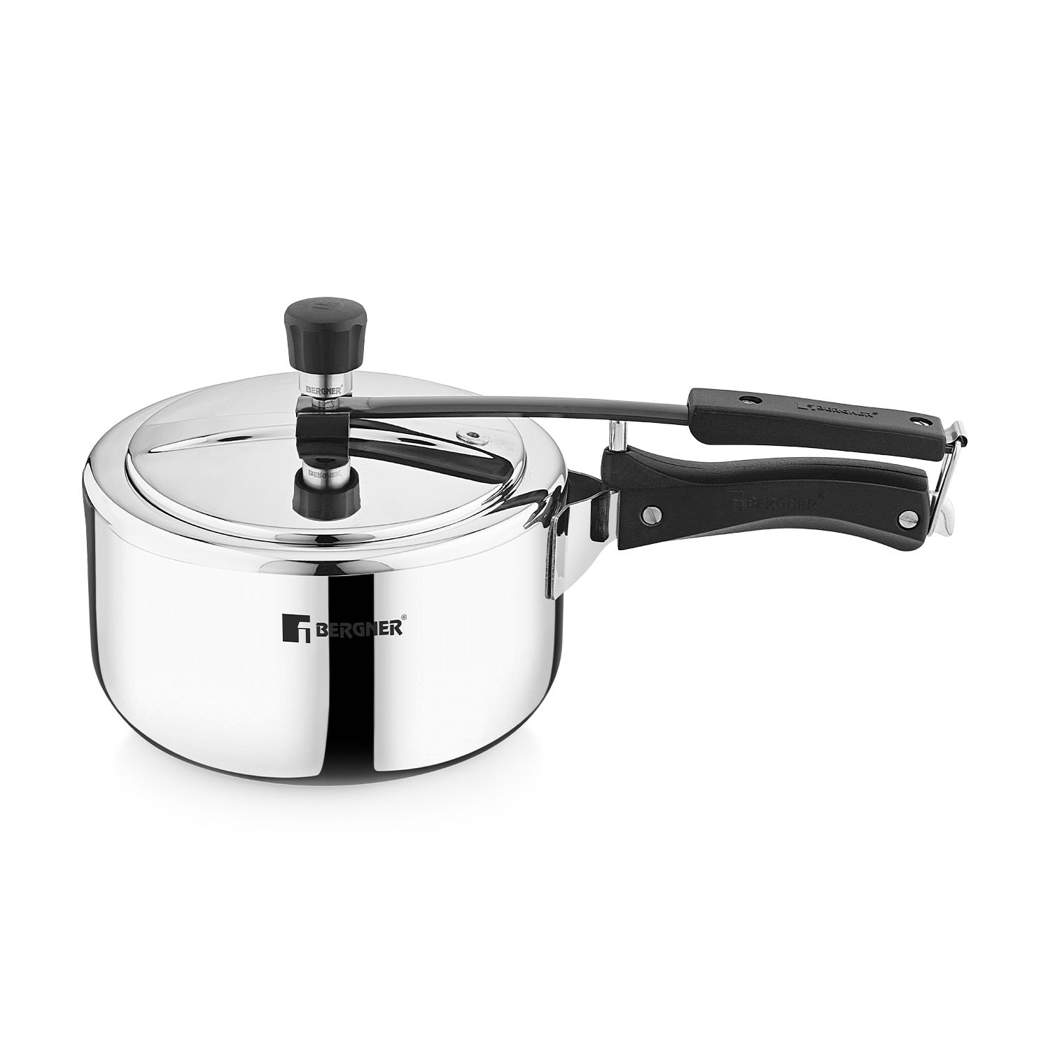 Bergner Argent Tri-Ply 18/10 Stainless Steel Inner Lid Pressure Cooker with Rivetless Technology, 2.5 mm Body Thickness - Induction Bottom (5-Year Warranty)