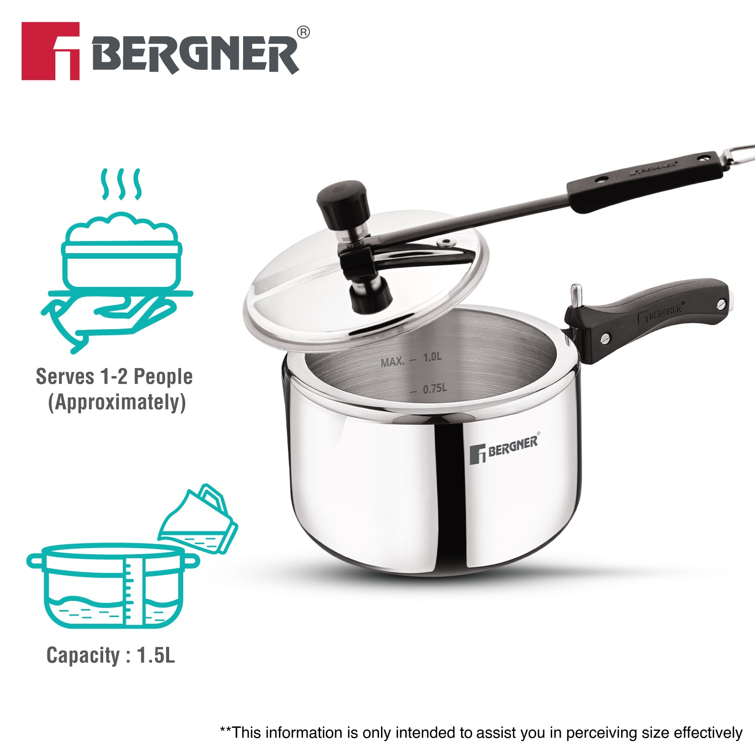 Argent Tri-Ply Stainless Steel Inner Lid Pressure Cooker