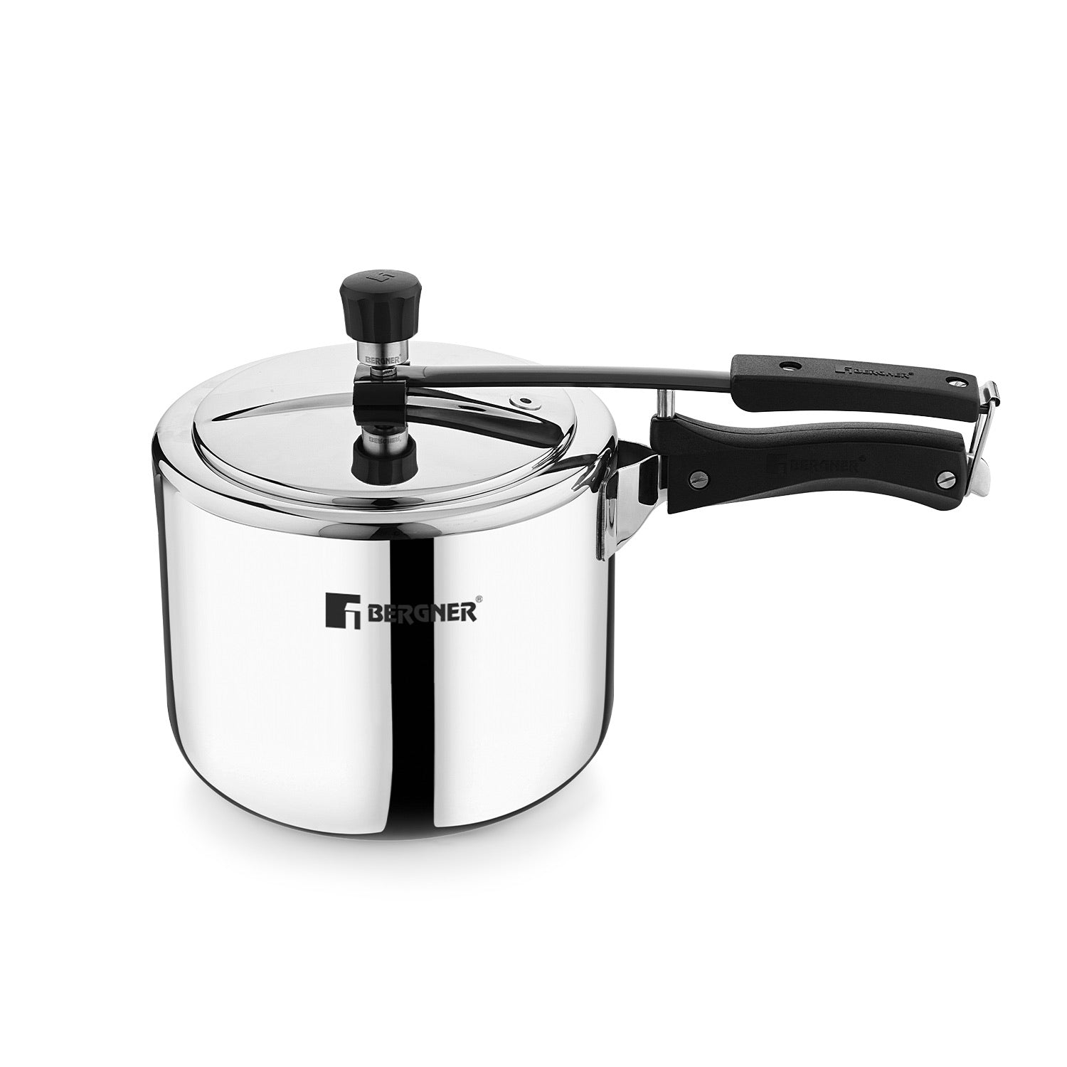 Bergner Argent TriPly 18/10 Stainless Steel Inner Lid Pressure Cooker with Rivetless Technology, 2.5 mm Body Thickness - Induction Bottom (5-Year Warranty)