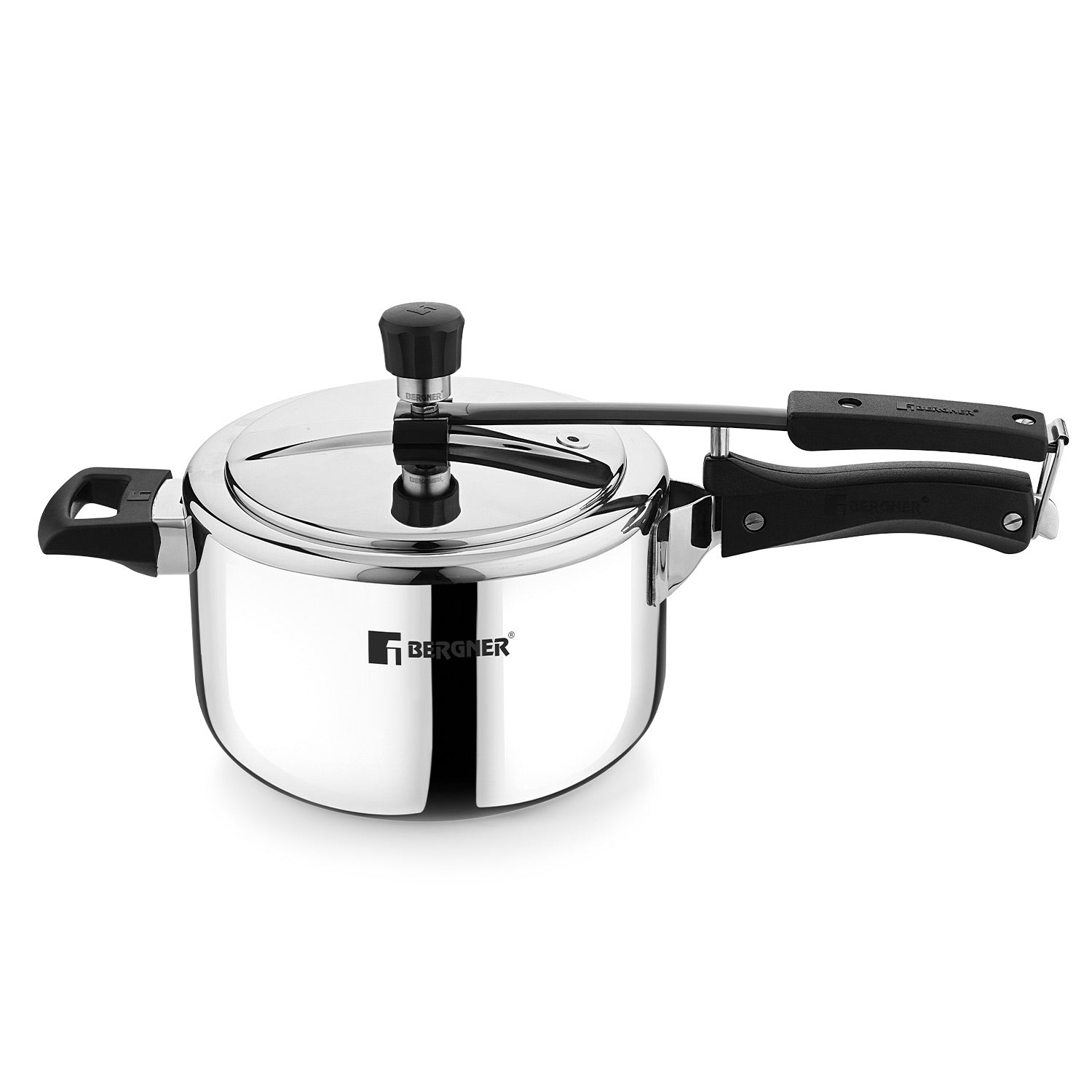 Bergner Argent TriPly 18/10 Stainless Steel Inner Lid Pressure Cooker with Rivetless Technology, 2.5 mm Body Thickness - Induction Bottom (5-Year Warranty)