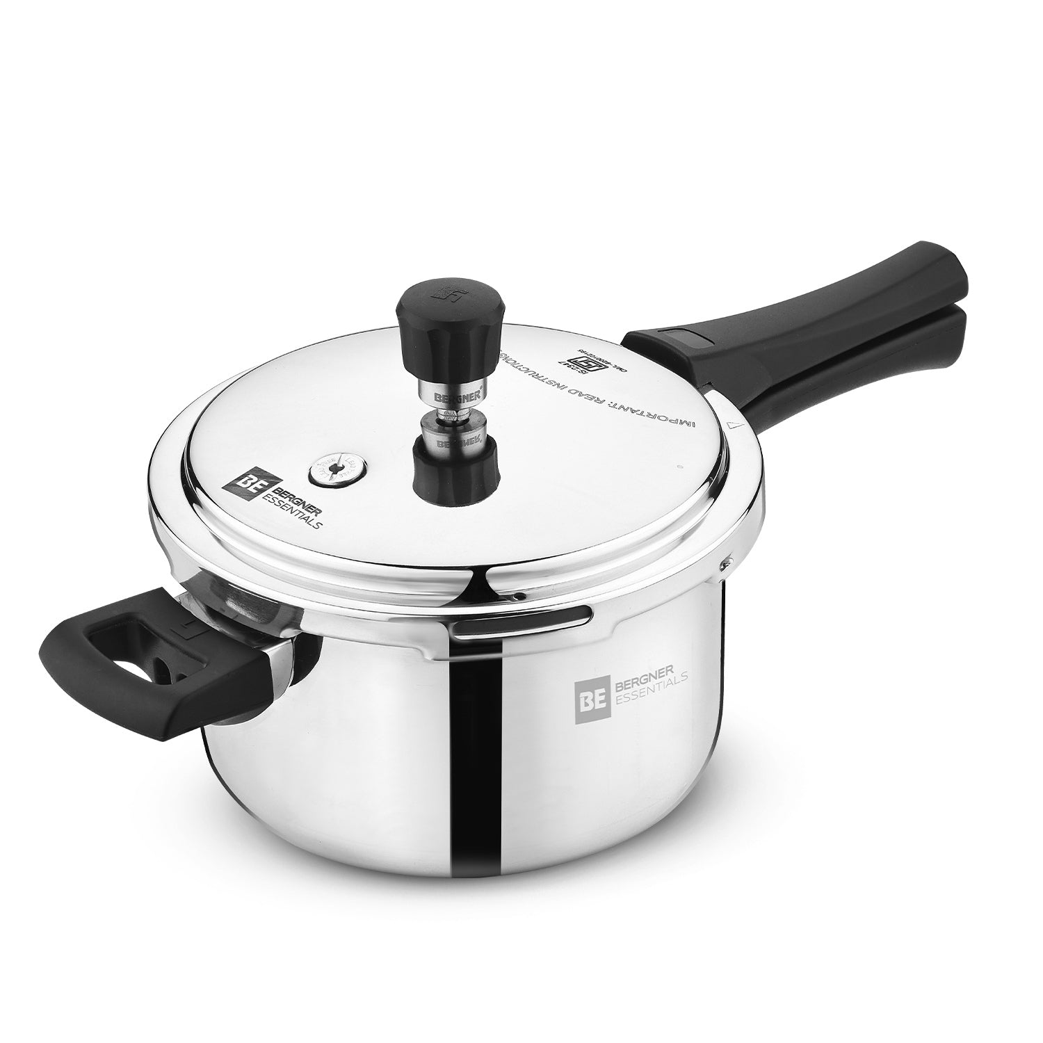 Bergner BE Essentials Tripro Triply Stainless Steel 3 Liters Outer Lid Pressure Cooker, Faster and Even Heating - Full Induction Bottom