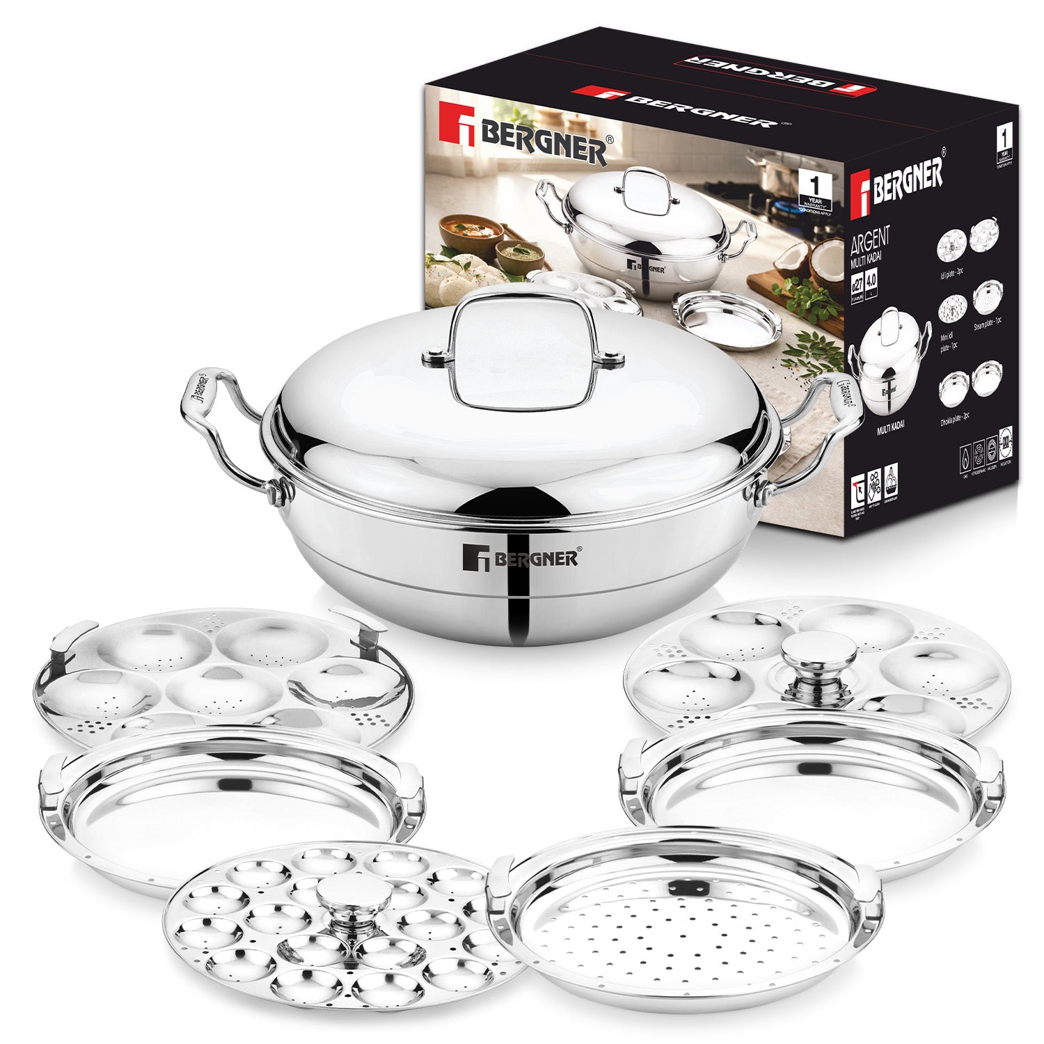 Argent Triply Multi Kadai 27cm (4L)