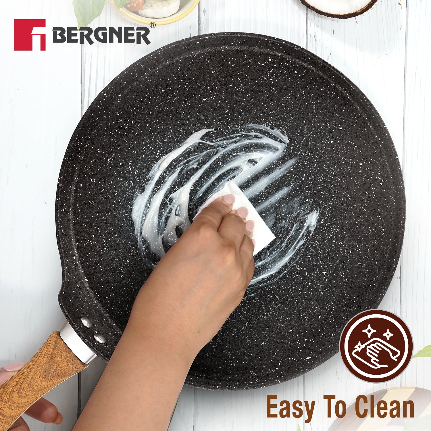 Ivory Black Granite Non-Stick 28cm Dosa Tawa