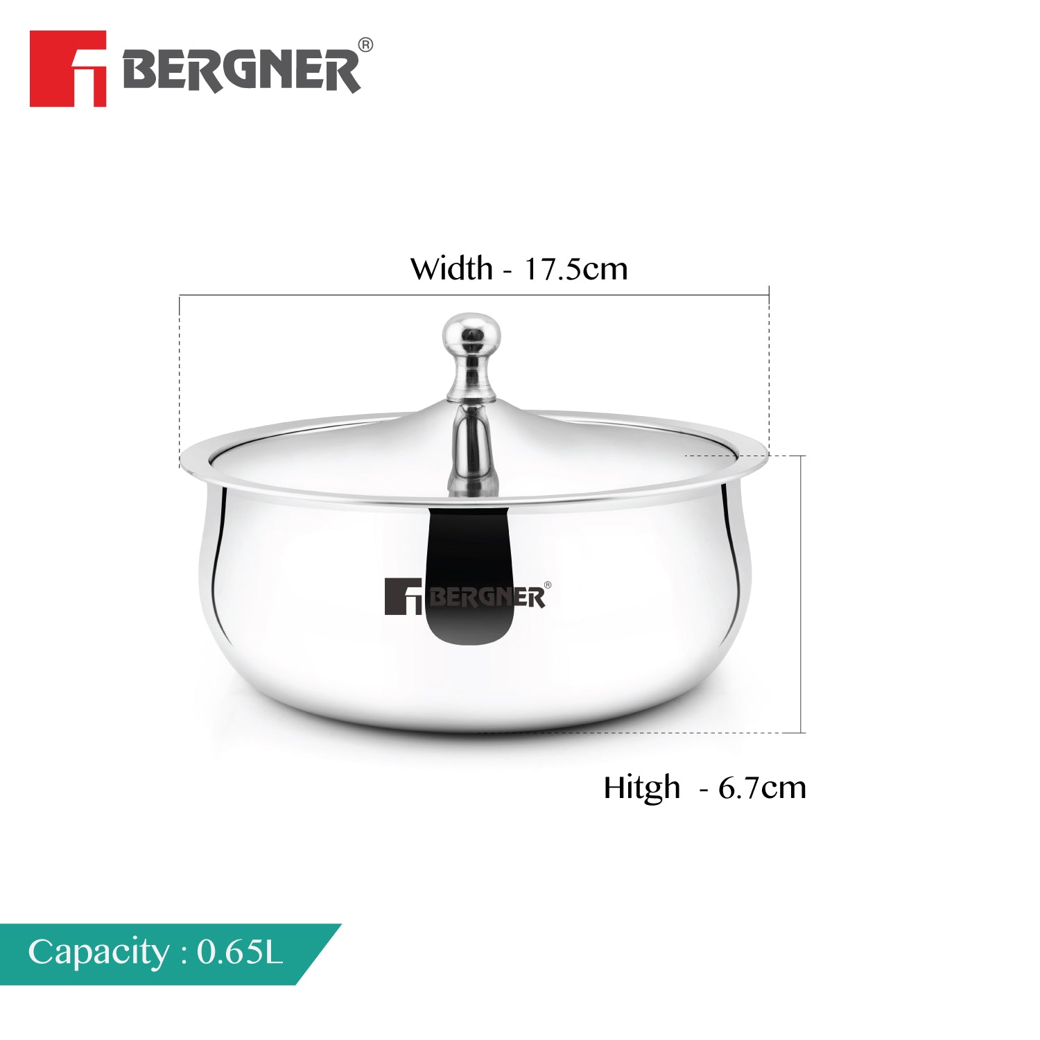 Bergner Vienna Stainless Steel Hot Pot, Double Walled Serving Casserole with PU Insulated Stainless Steel Lid and Cast Steel Knob