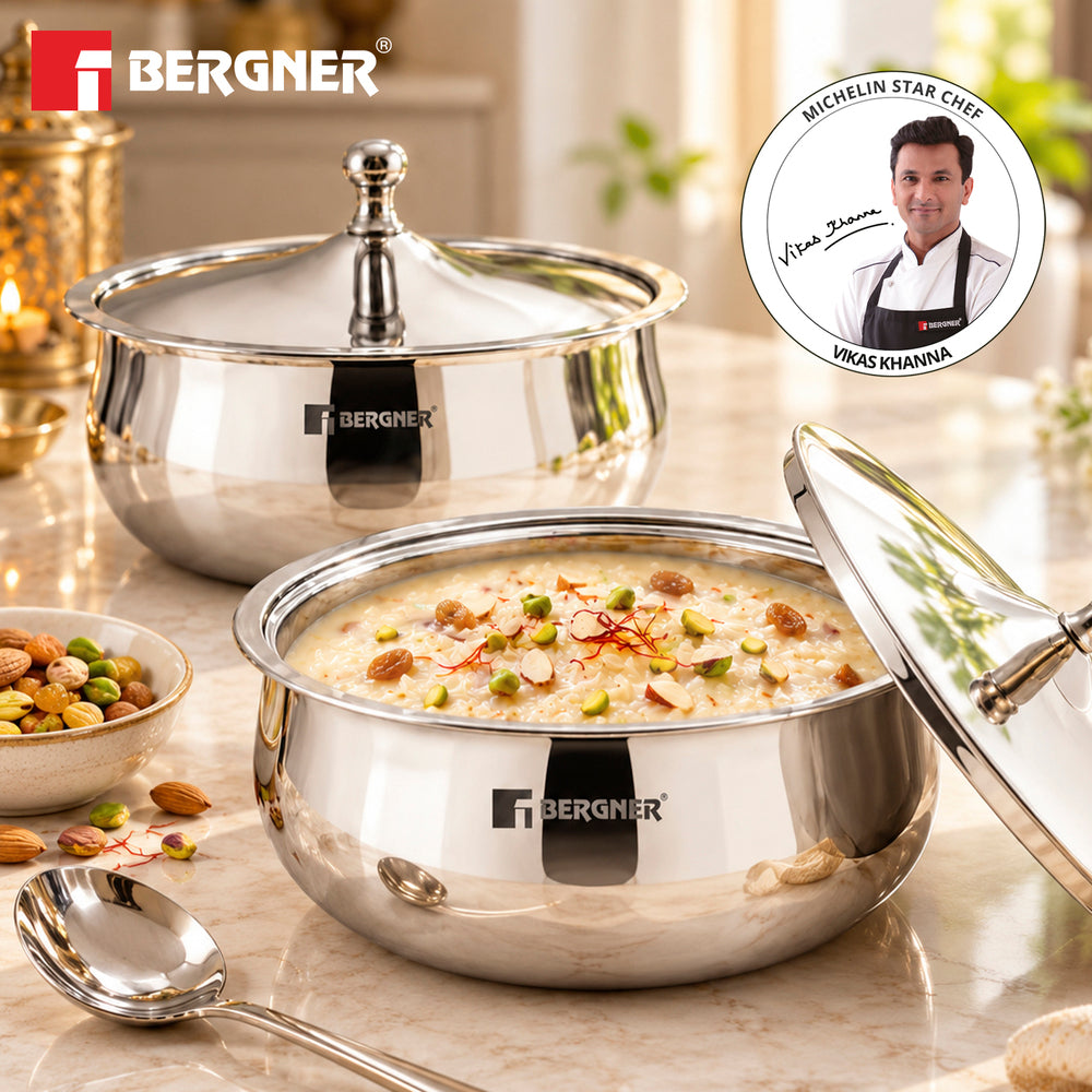 Vienna Stainless Steel 2 Hot Pot Combo Set / Roti Casserole