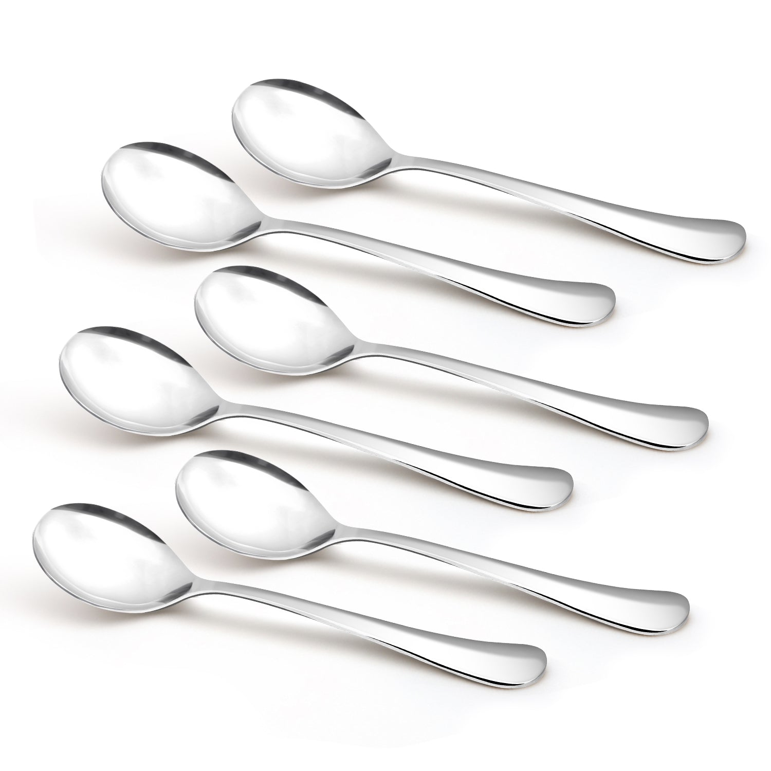BE Essentials Baguette Soup Spoon Set of 6 (Silver)